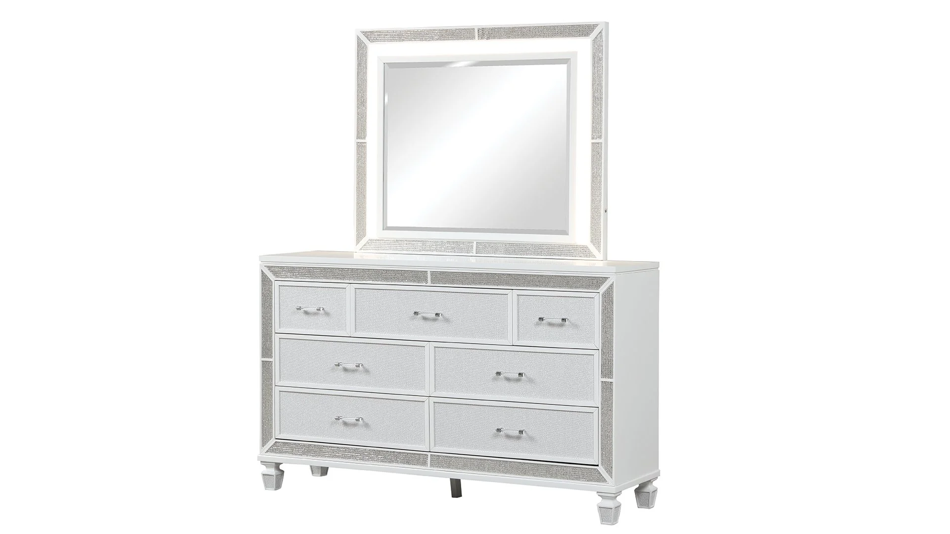 Crystal Queen 5 Pc Bedroom Set White - Image 11