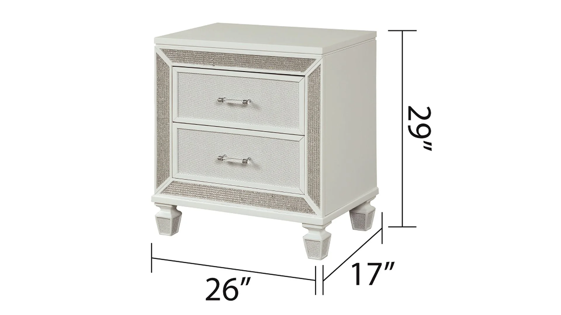Crystal Queen 5 Pc Bedroom Set White - Image 14