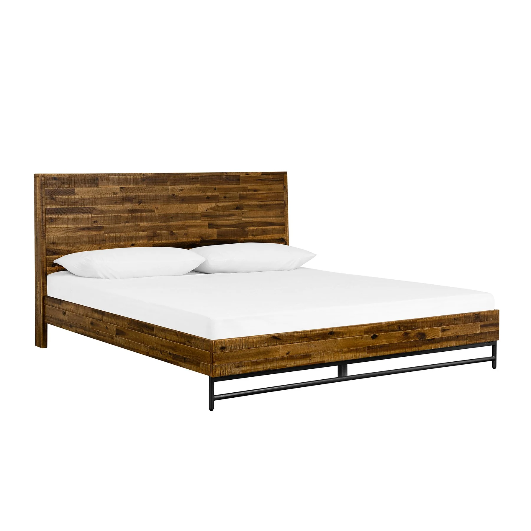 Cusco 3 Piece Acacia Queen Bed and Nightstands Bedroom Set - Image 2