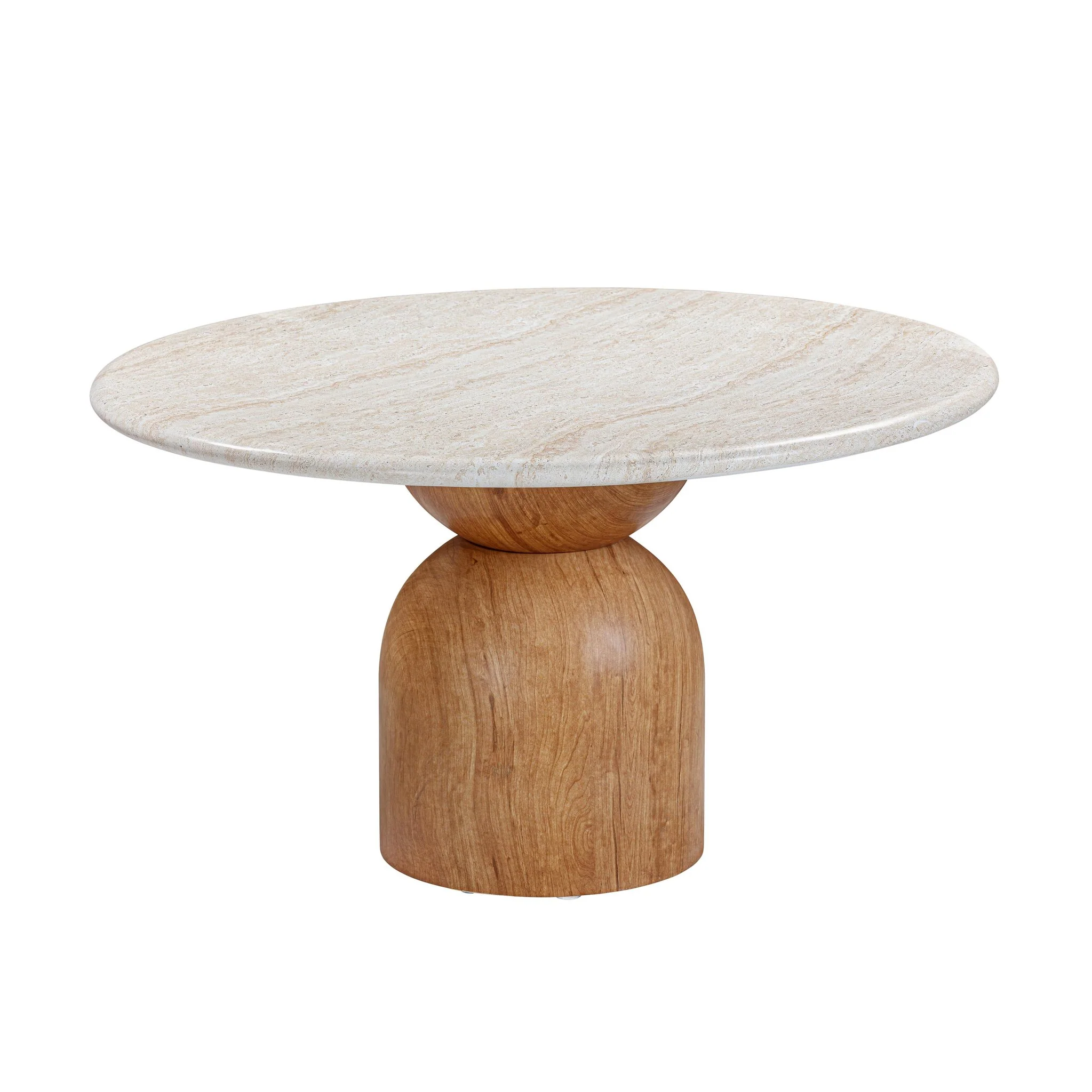 Cynthia Travertine Concrete Indoor / Outdoor 54 inch Round Dining Table - Image 3
