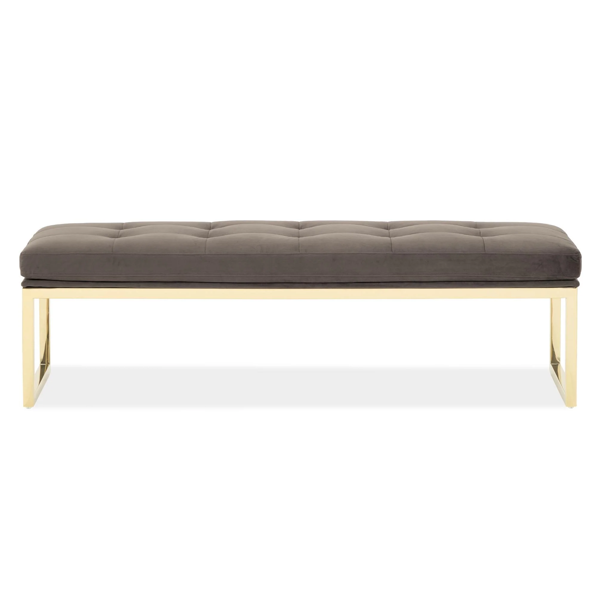 Dahlia Velvet Accent Bench - Chocolate/Gold