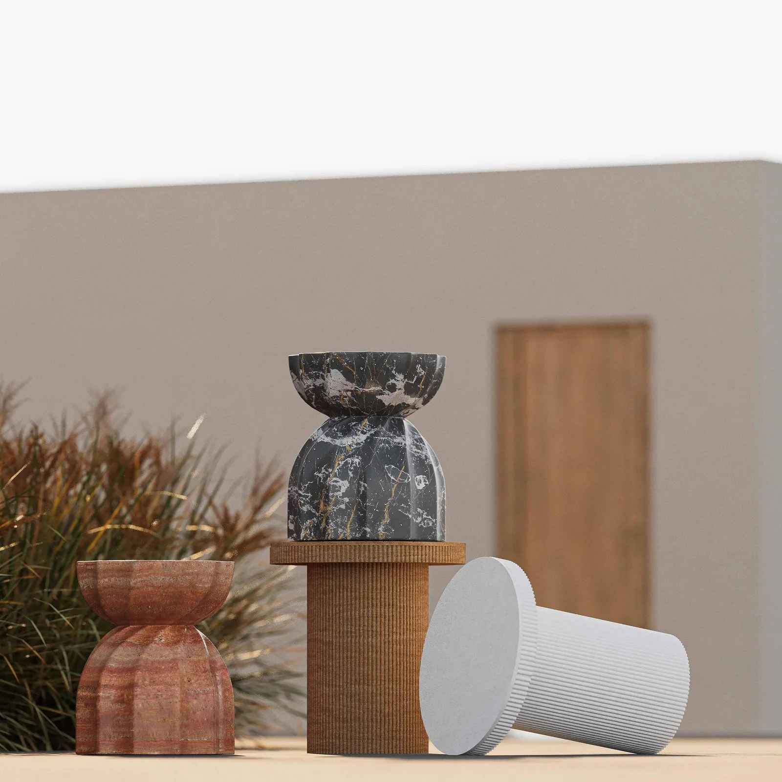 Darcy White Concrete Side Table - Image 2