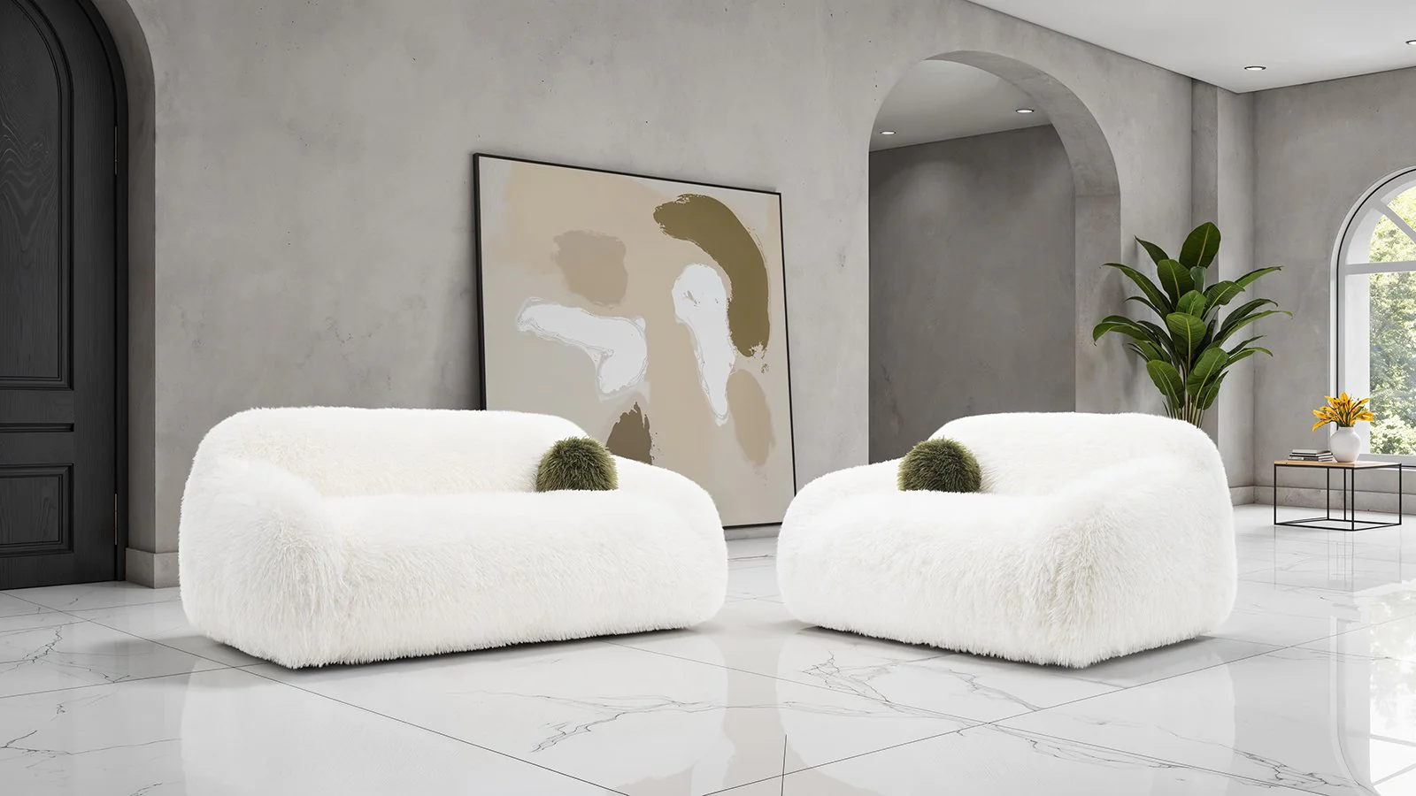 Darwen Loveseat, White - Image 2