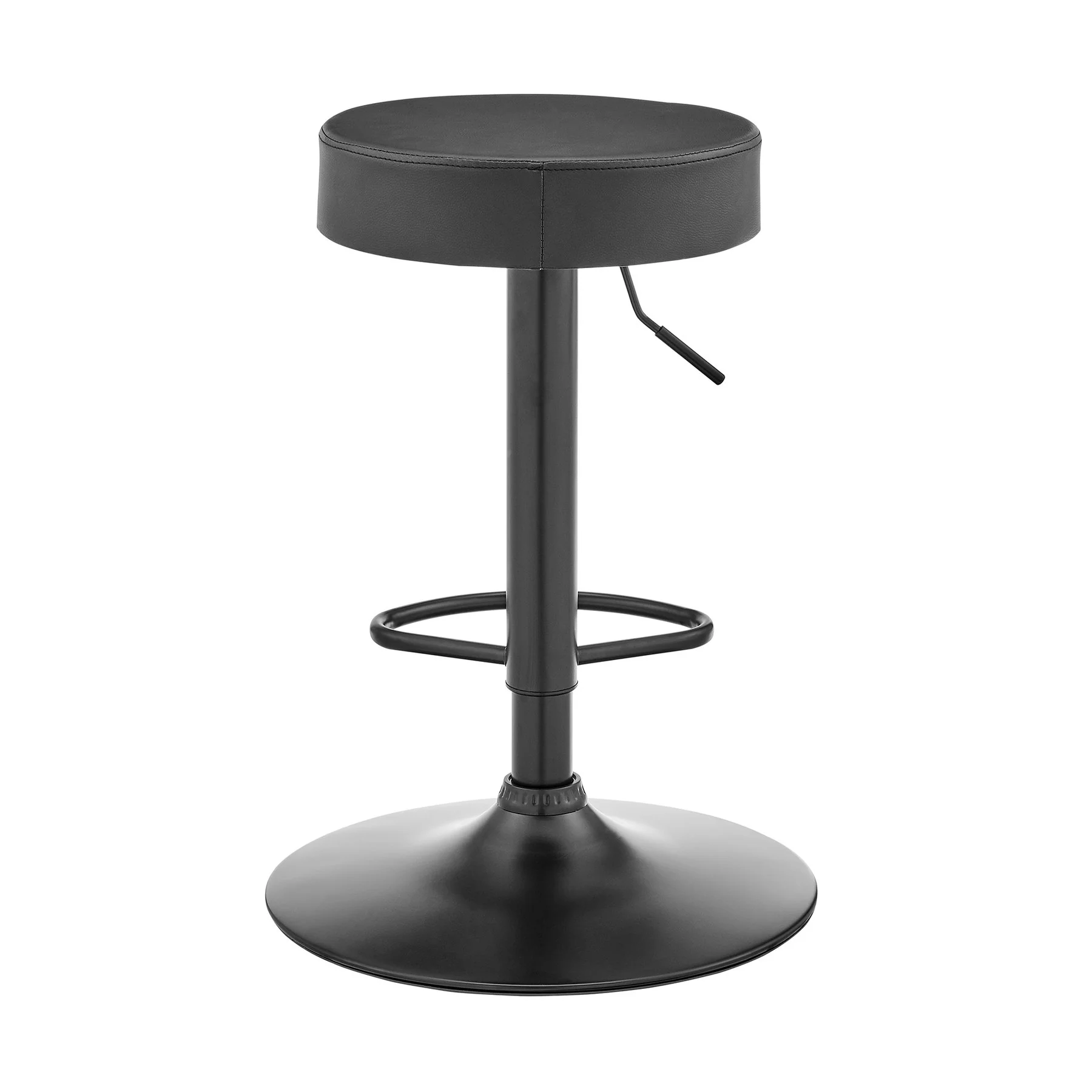Dax Backless Dark Gray Faux Leather Adjustable Height Bar Stool - Image 5