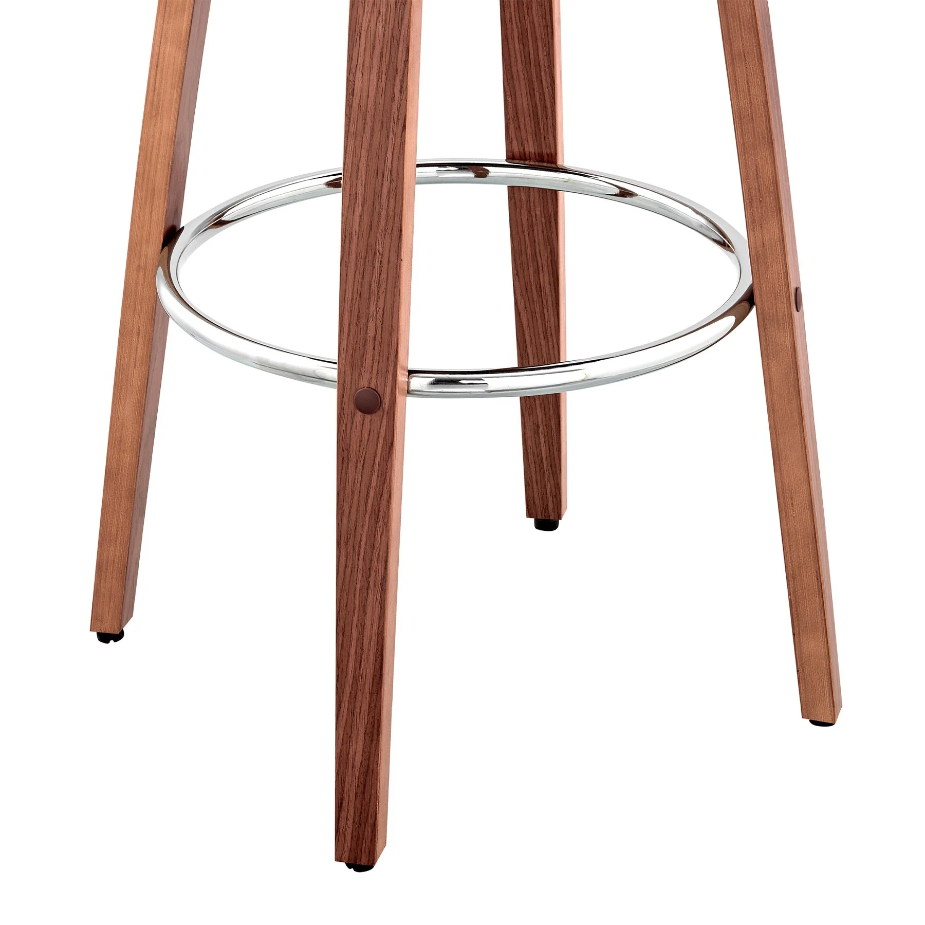 Daxton 30" Cream Faux Leather and Walnut Wood Bar Stool - Image 8