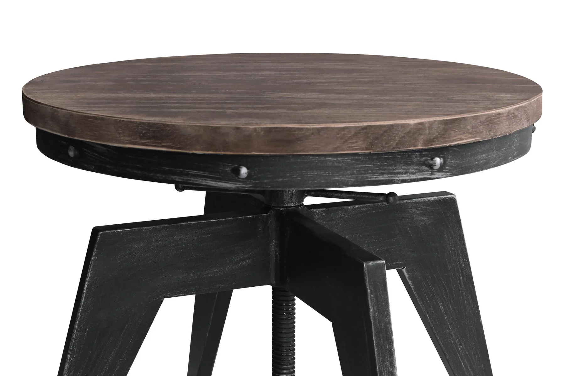 Dayton Industrial Coffee Table in Industrial Gray and Pine Wood Top - Image 2
