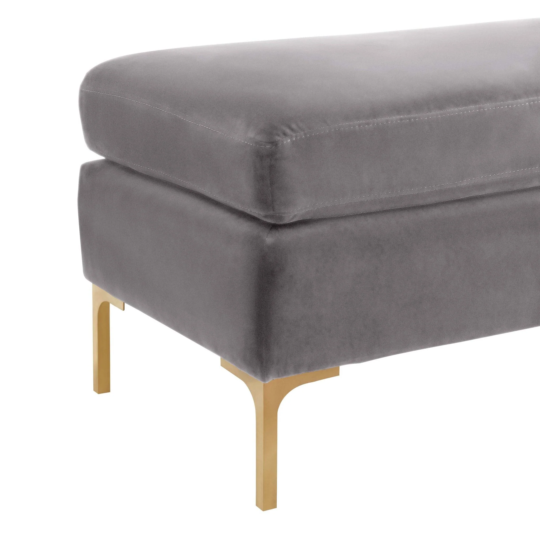 Delilah Grey Velvet Bench - Image 4