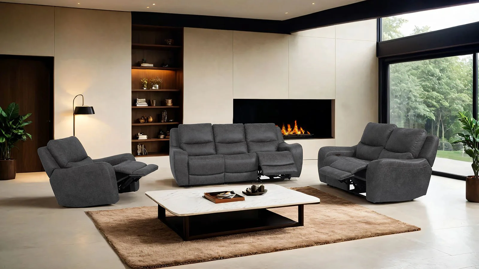 Demetrius Power Loveseat, Dark Gray
