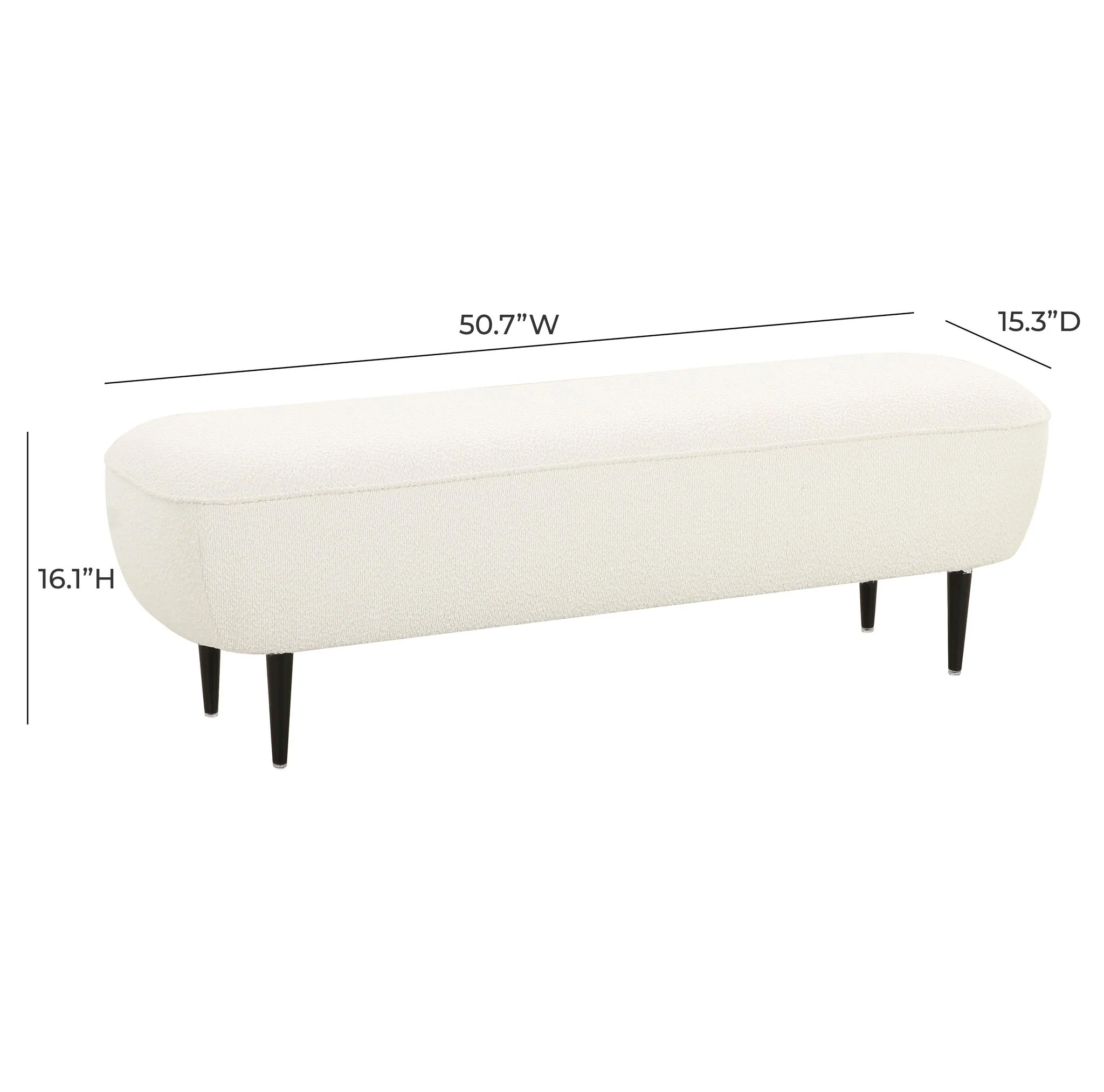 Denise Cream Boucle Bench - Image 6