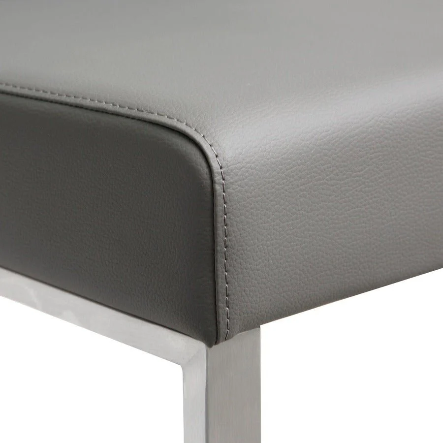 Denmark Grey Performance Vegan Leather and Stainless Steel Barstool - Set of 2 - Image 7