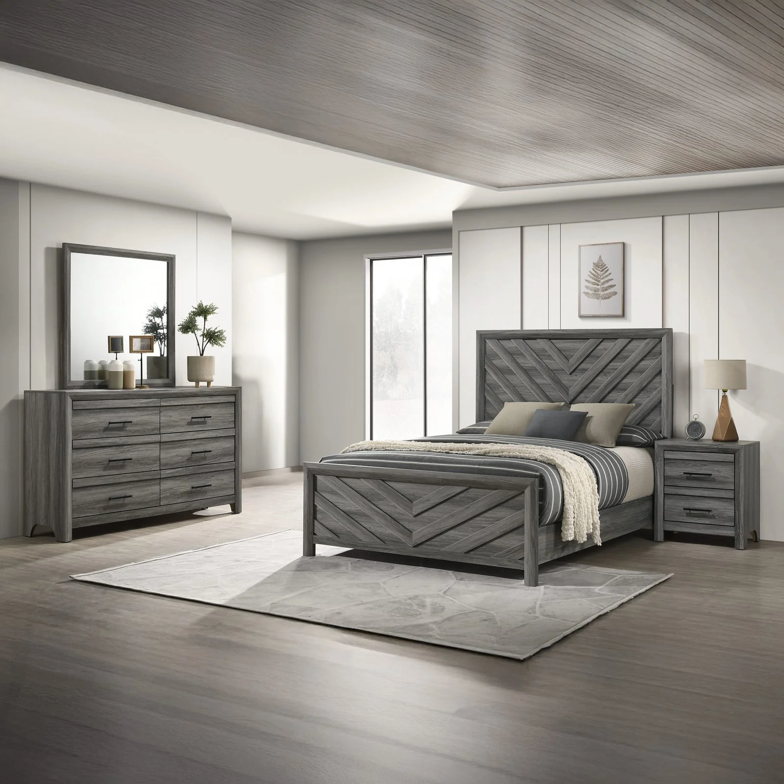 Denver Twin 4 Pc Bedroom Set Gray