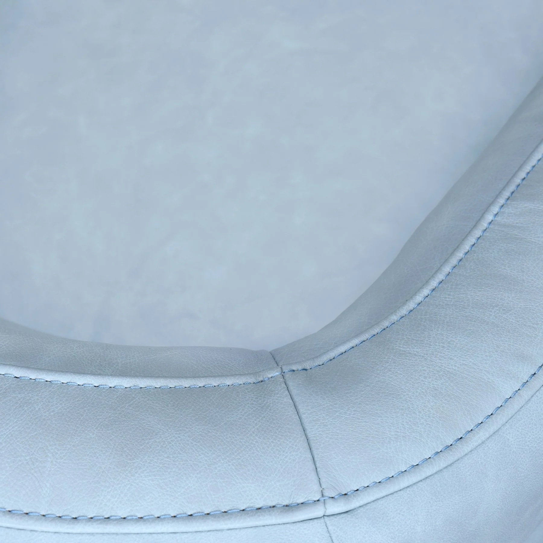 Desi Sky Blue Leather Swivel Accent Chair - Image 6