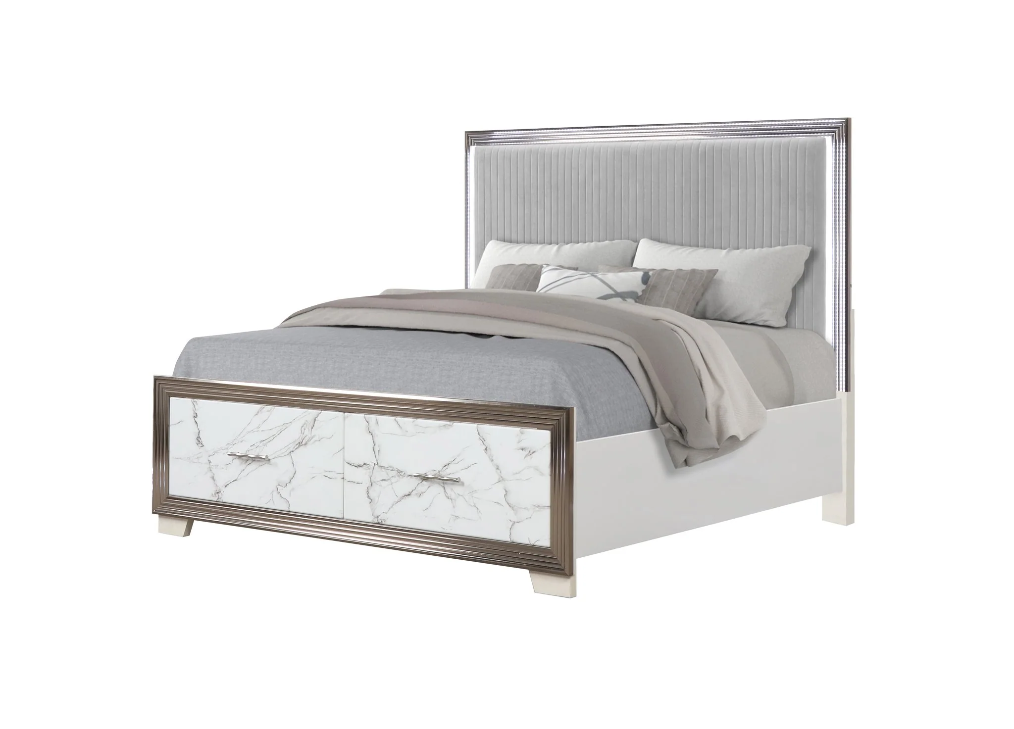 Desire King 4PC Bedroom Set White - Image 2