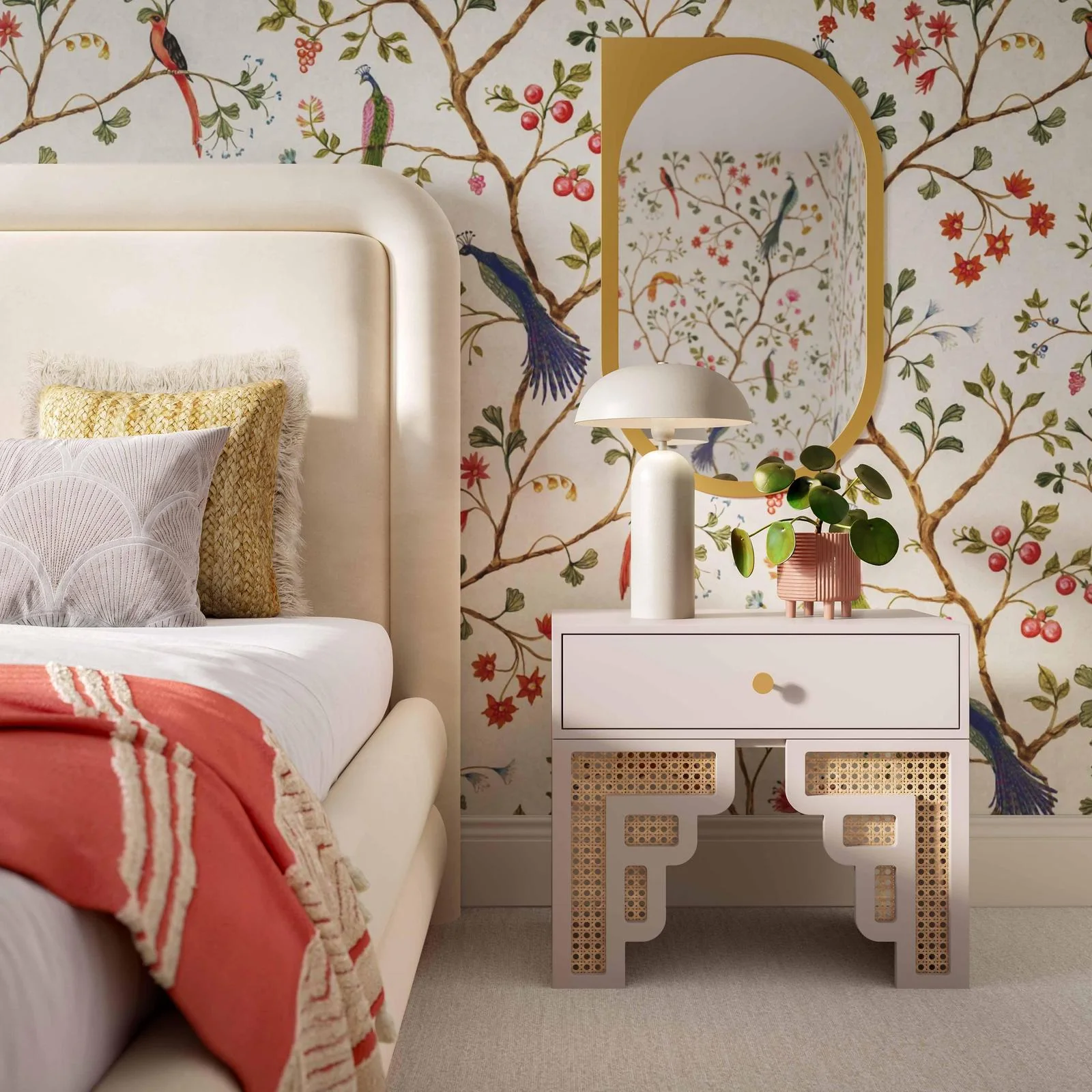 Destiny White Woven Cushion - Image 2