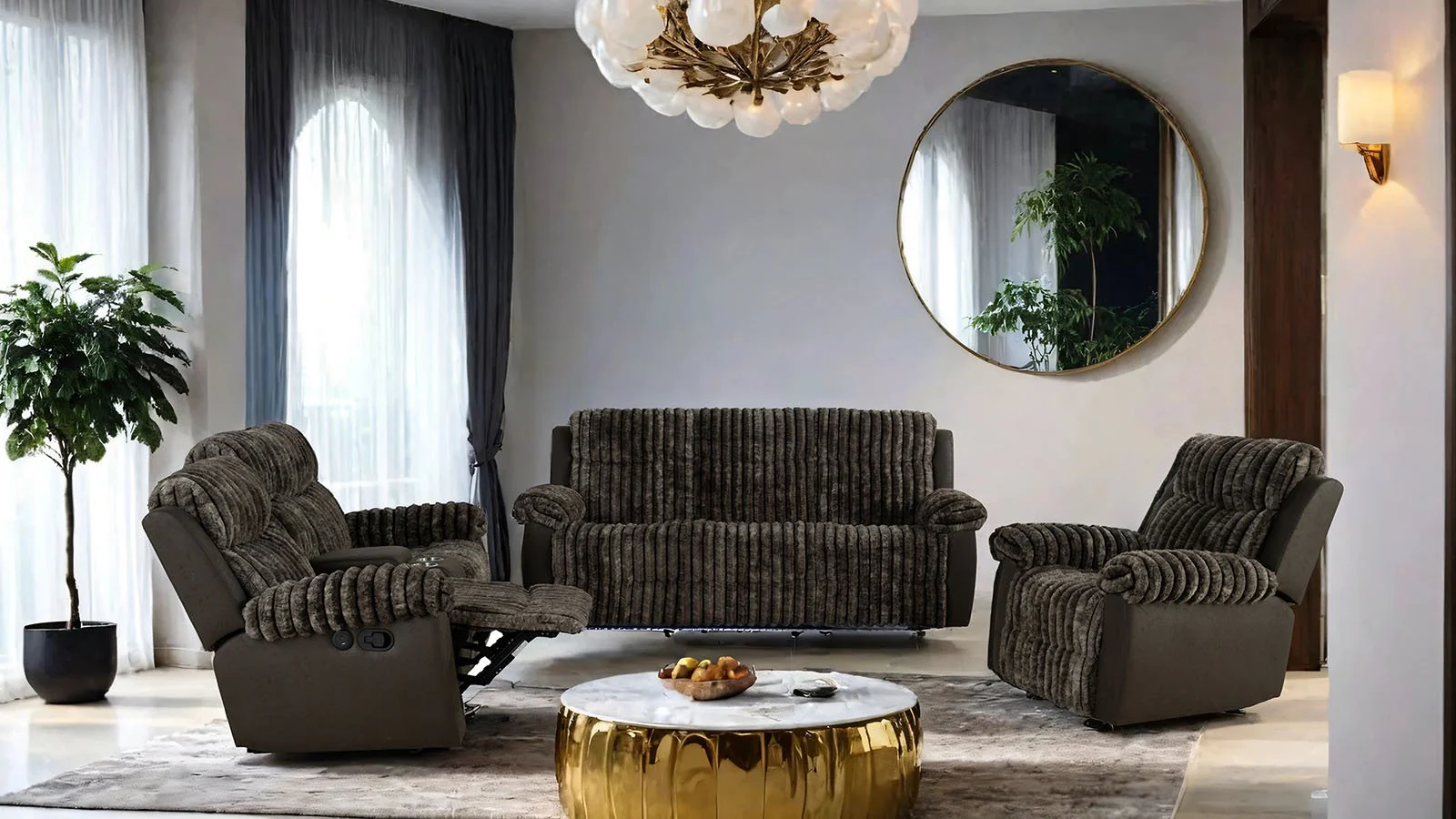 Dionysus Manual Reclining Loveseat w/ Console, USB & LED
