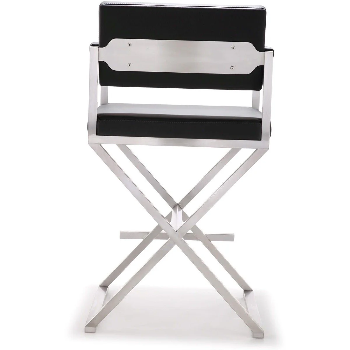 Director Black Performance Vegan Leather and Stainless Steel Counter Stool - Image 5