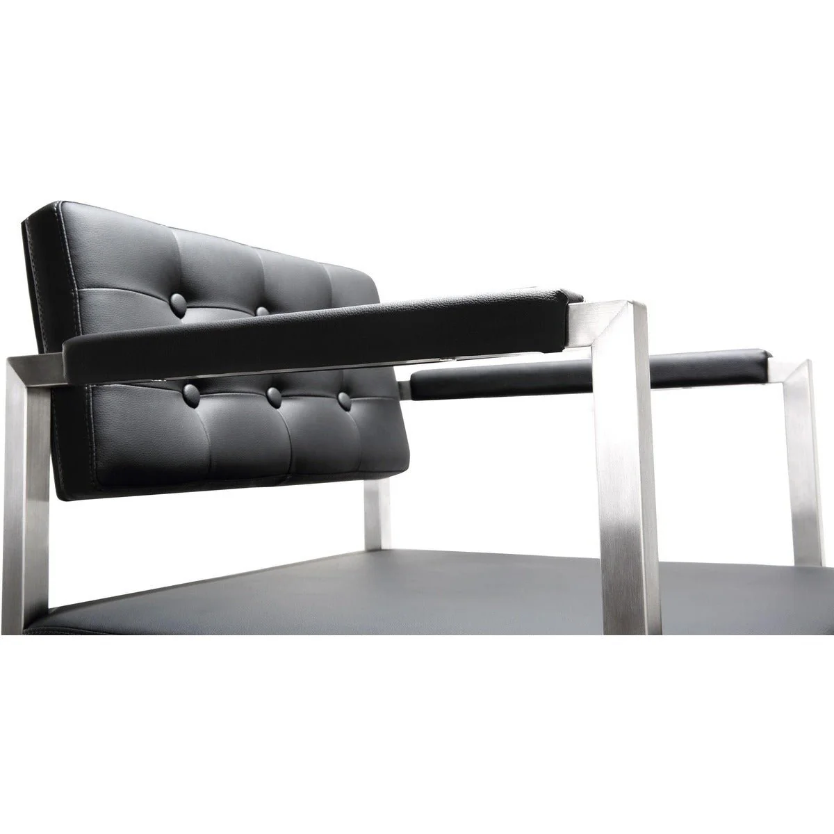 Director Black Performance Vegan Leather and Stainless Steel Counter Stool - Image 8