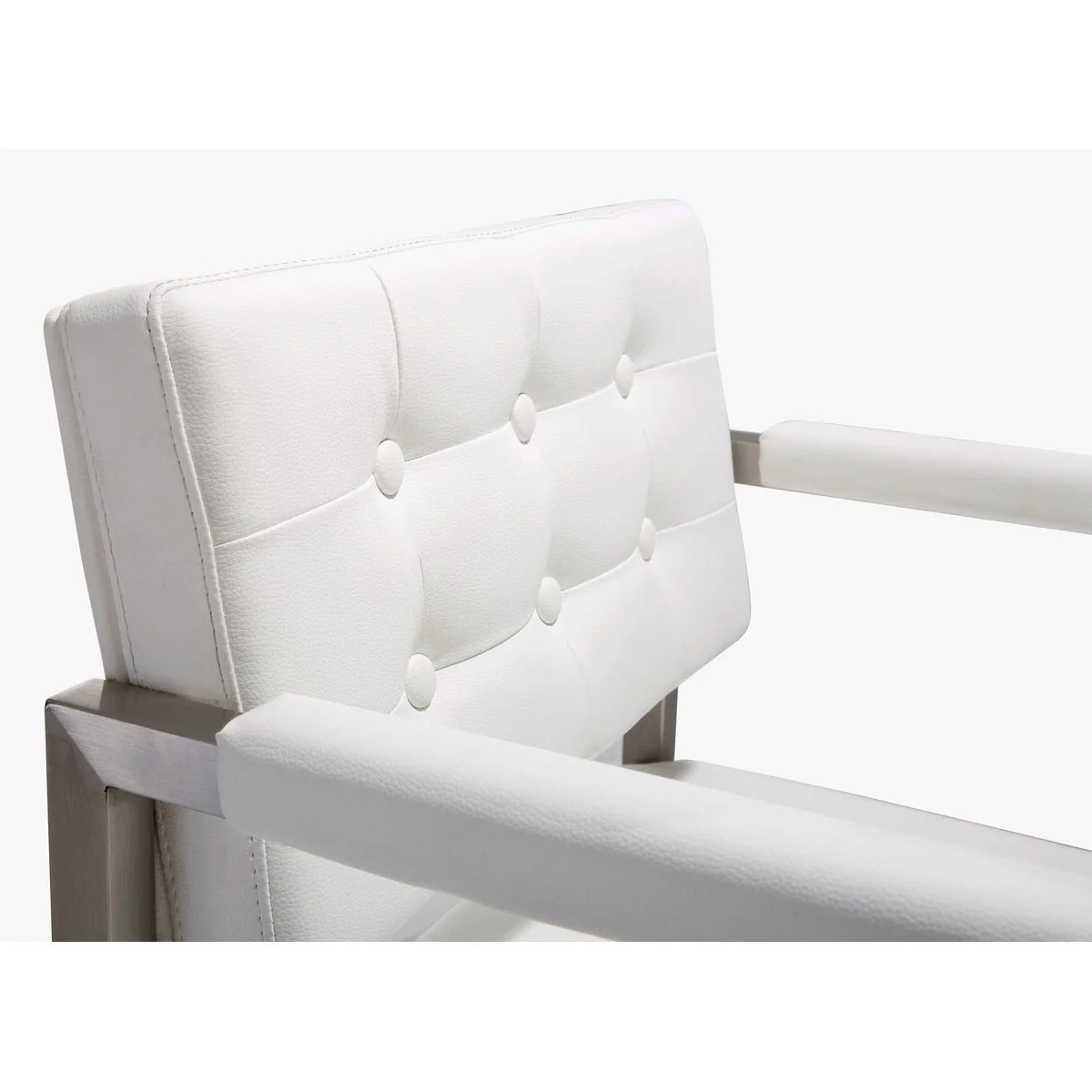 Director White Performance Vegan Leather and Stainless Steel Counter Stool - Image 6
