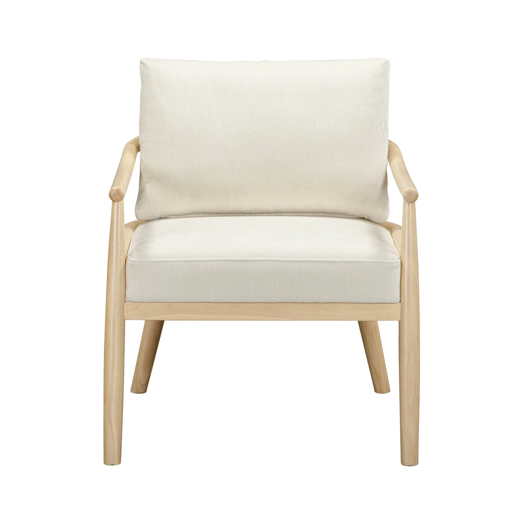 Dixie Cream Chenille Velvet Accent Chair - Image 3