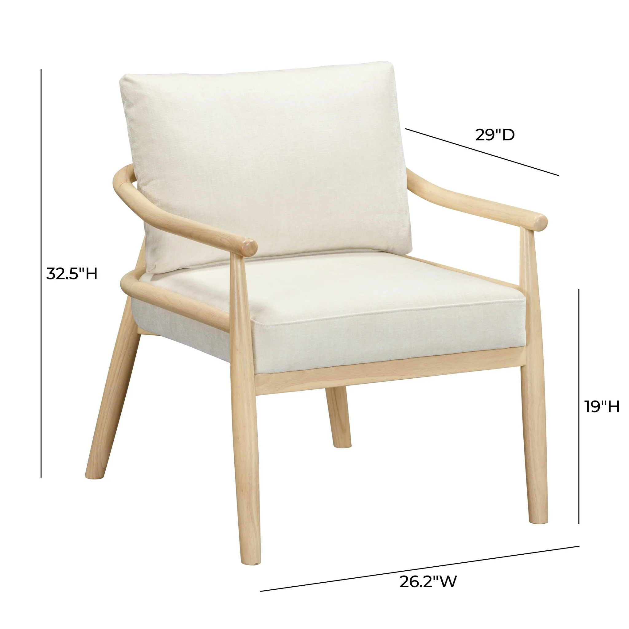 Dixie Cream Chenille Velvet Accent Chair - Image 7