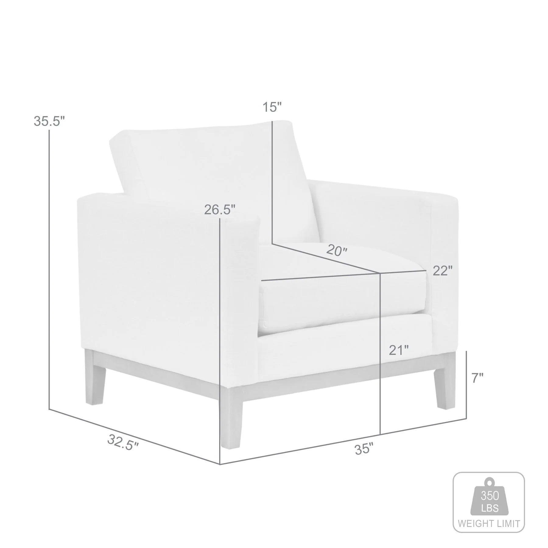 Donna 35" Upholstered Accent Chair in Sugar - Image 8