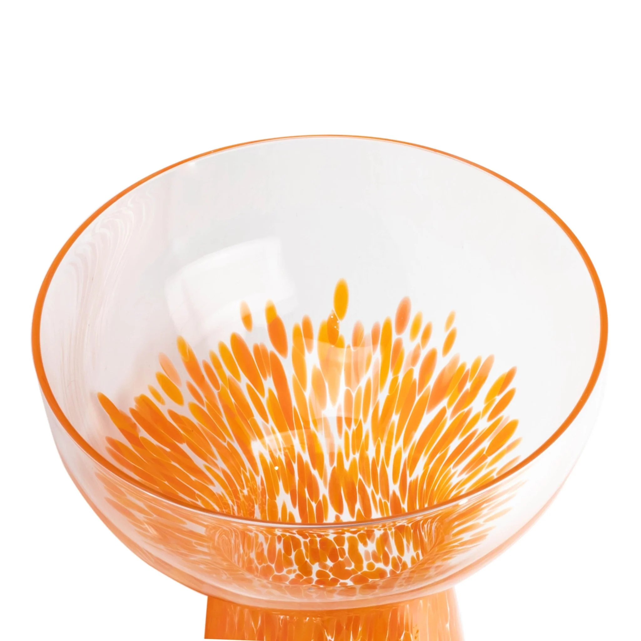 Dottie Clear Orange Dots Handblown Cocktail Glass - Set of 4 - Image 5