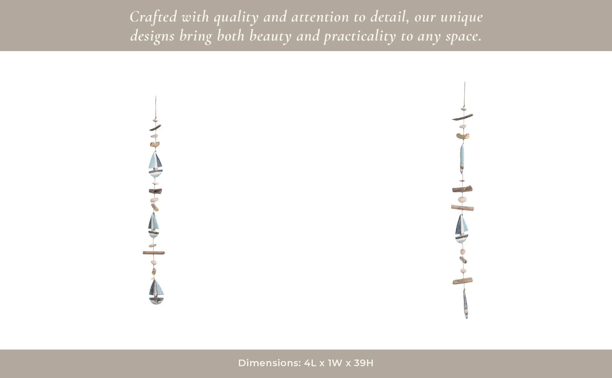 Driftwood, 39"l Boat Hangings, Multi - Image 11
