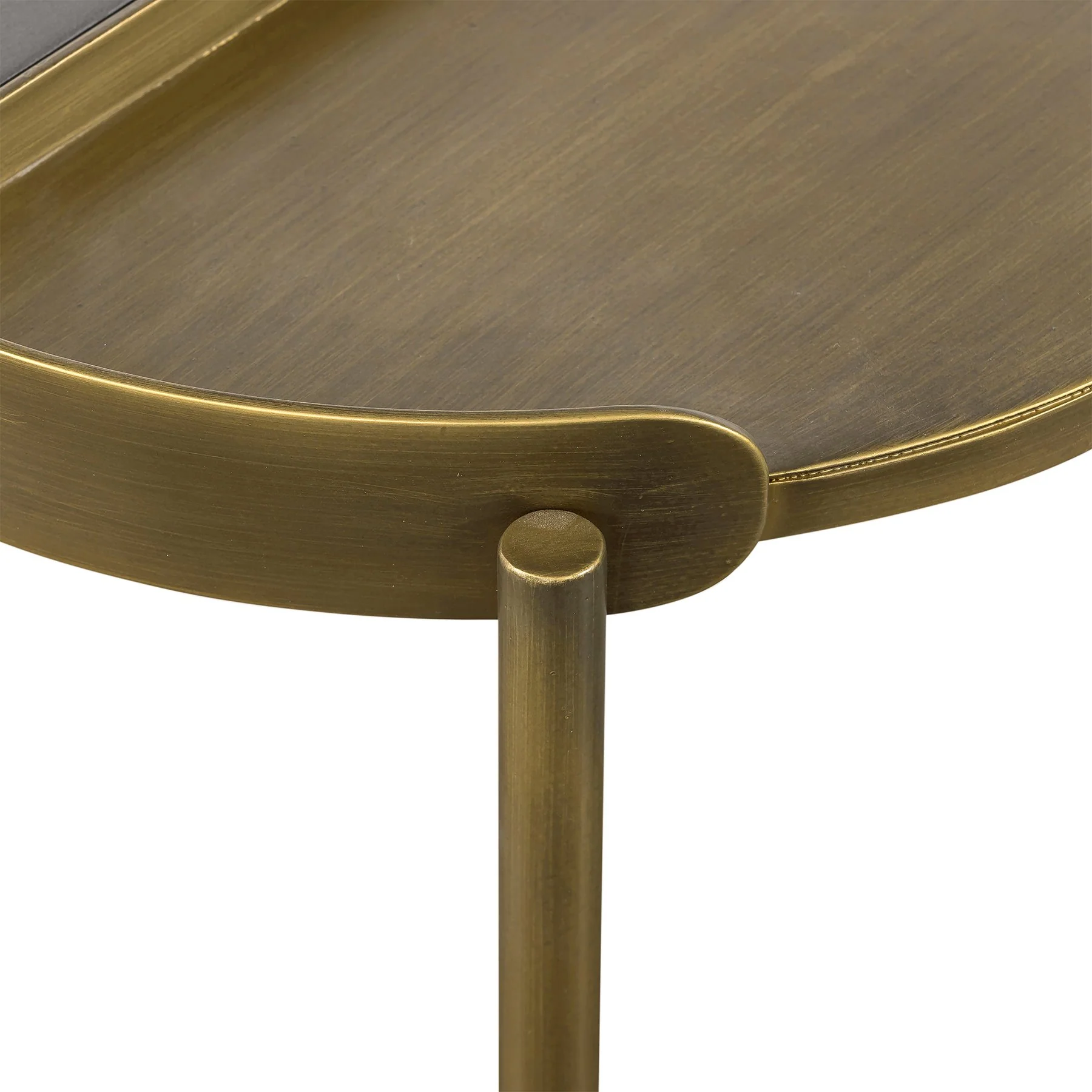 Dua Gray Concrete End Table with Antique Brass - Image 6