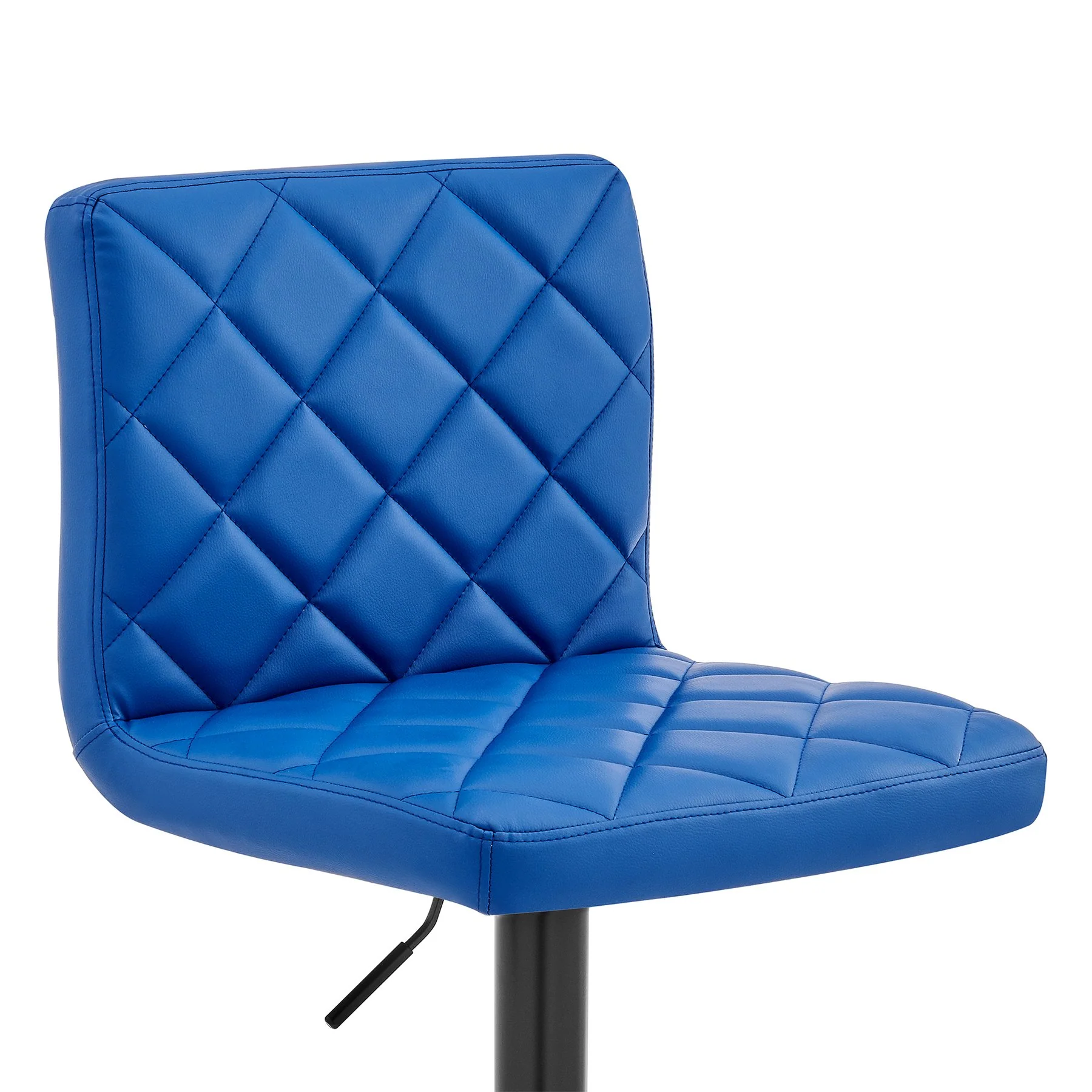 Duval Adjustable Blue Faux Leather Swivel Bar Stool - Image 6