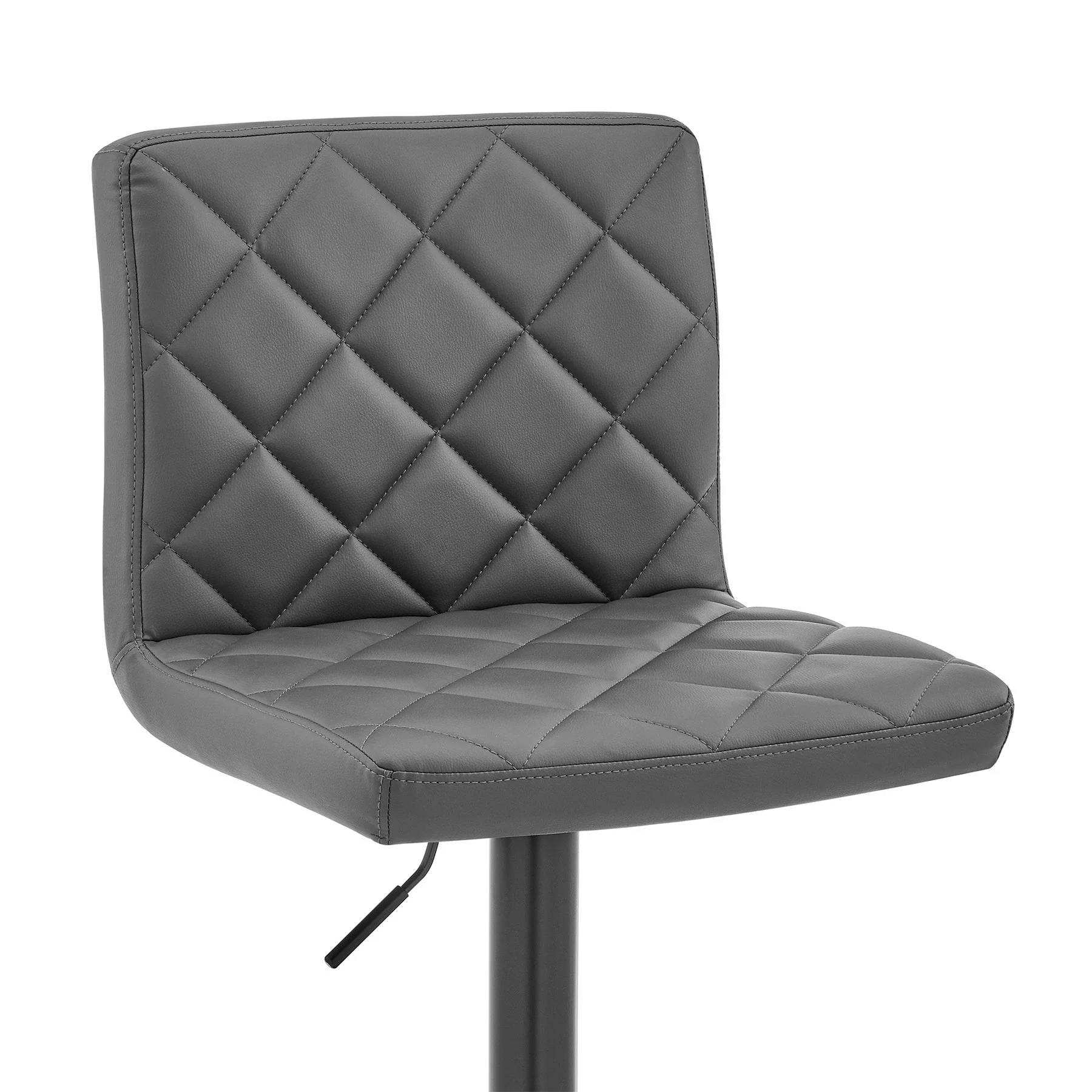 Duval Adjustable Gray Faux Leather Swivel Bar Stool - Image 6