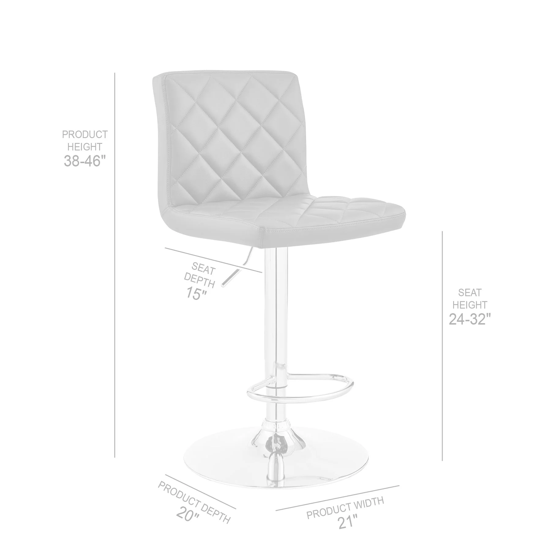 Duval Adjustable Gray Faux Leather Swivel Bar Stool - Image 8