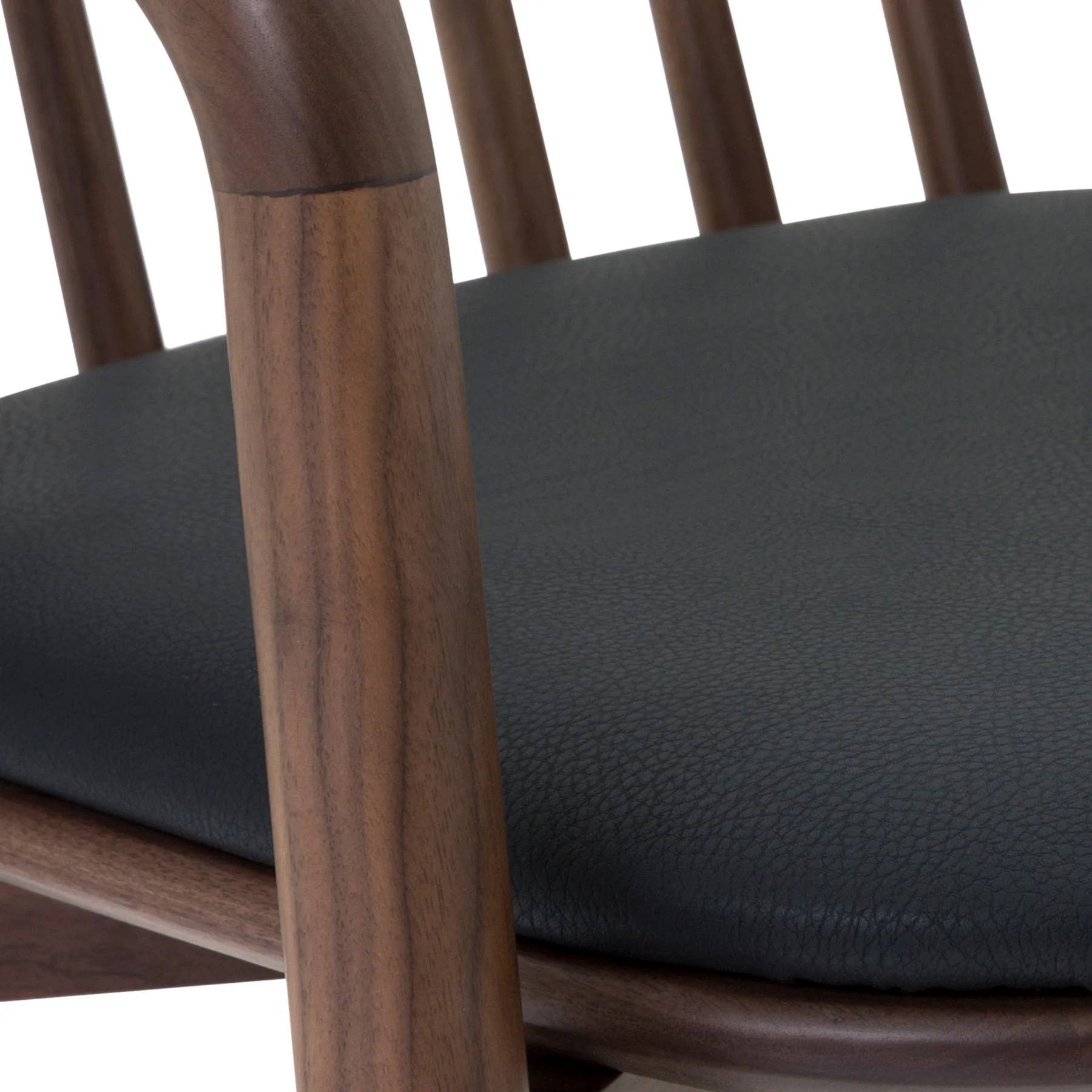 Echo Walnut Wood and Black Faux Leather Bar Stool - Image 10