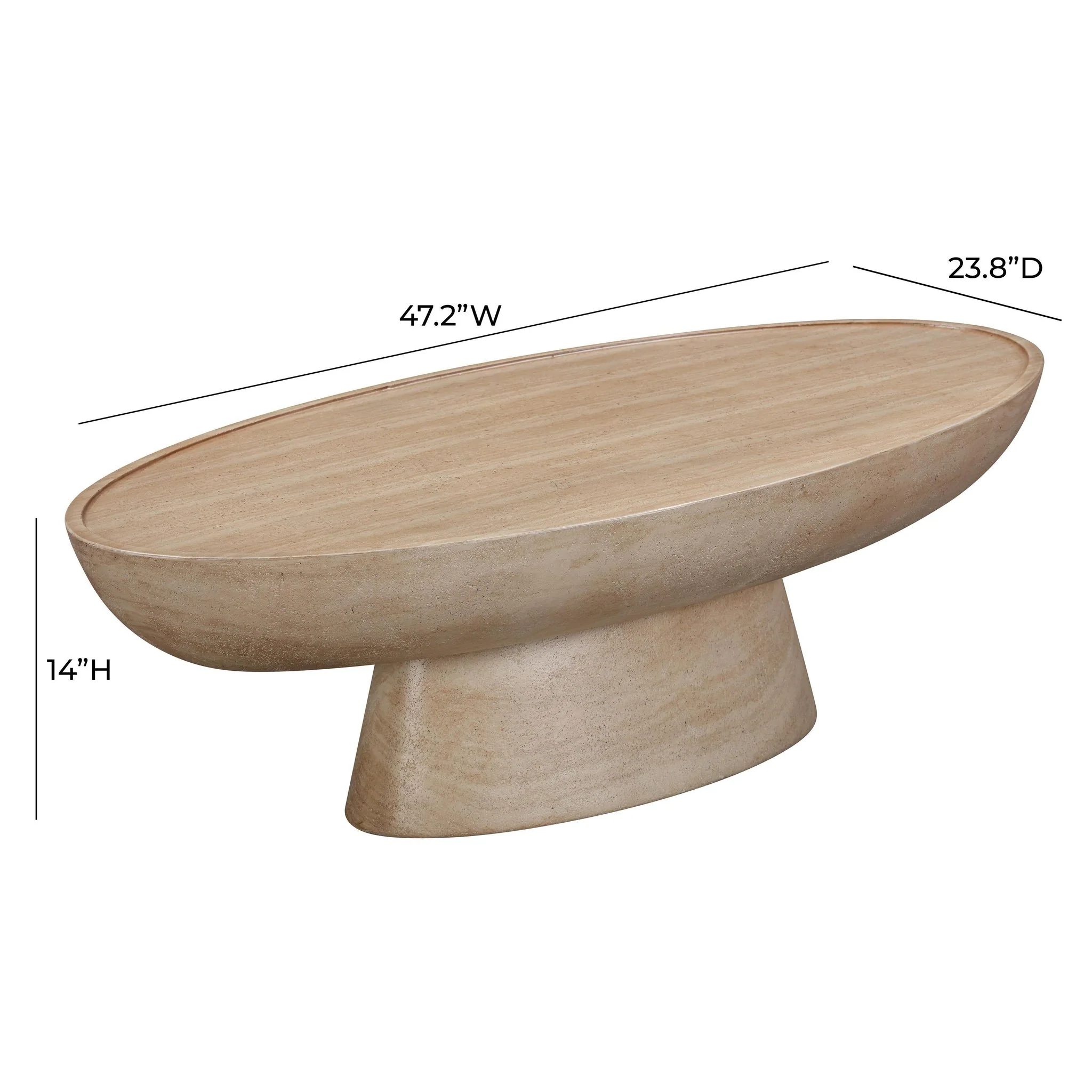 Eclipse Textured Faux Travertine Indoor / Outdoor Coffee Table - Image 7