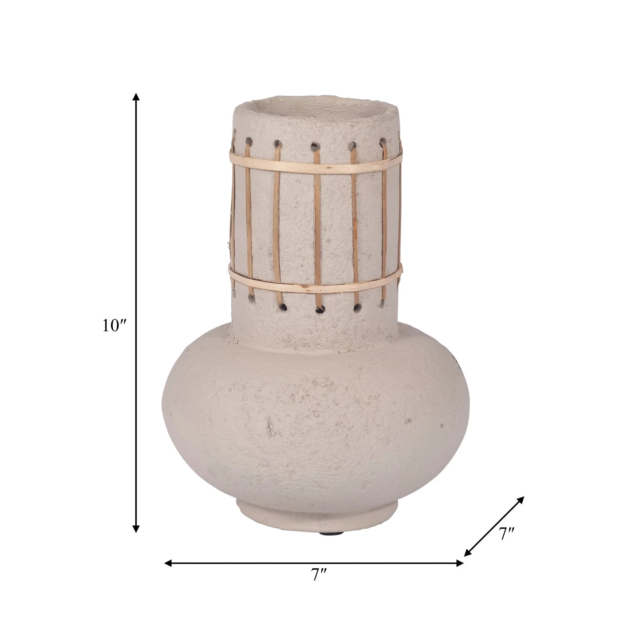 Ecomix, 10" Top Weave Nomad Vase, Ivory - Image 8