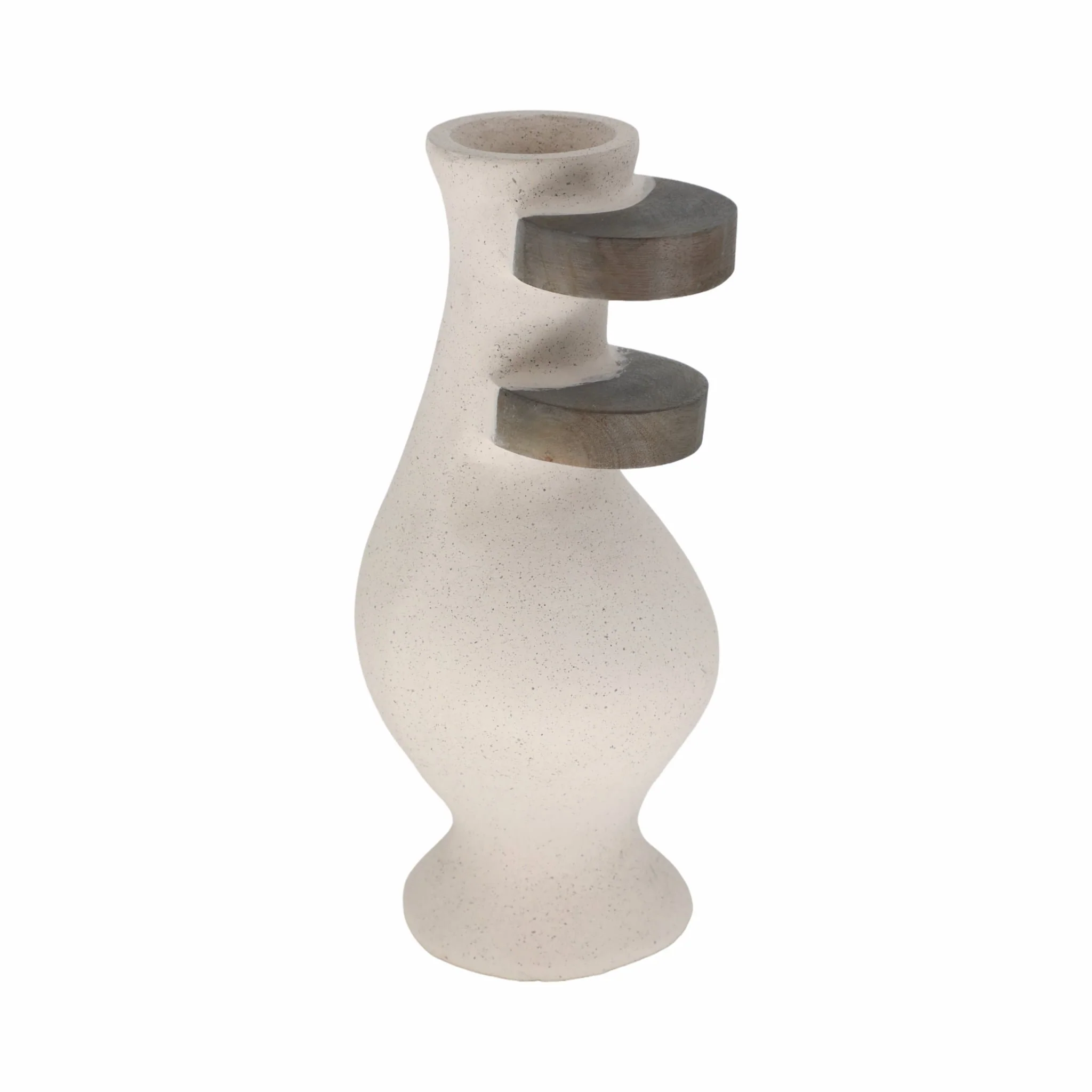 Ecomix, 15" Abstract Vase, Ivory - Image 3