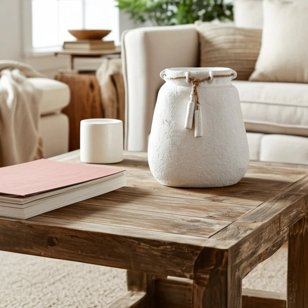 Ecomix, 16"h Vase W/ Jute Detail, White - Image 13