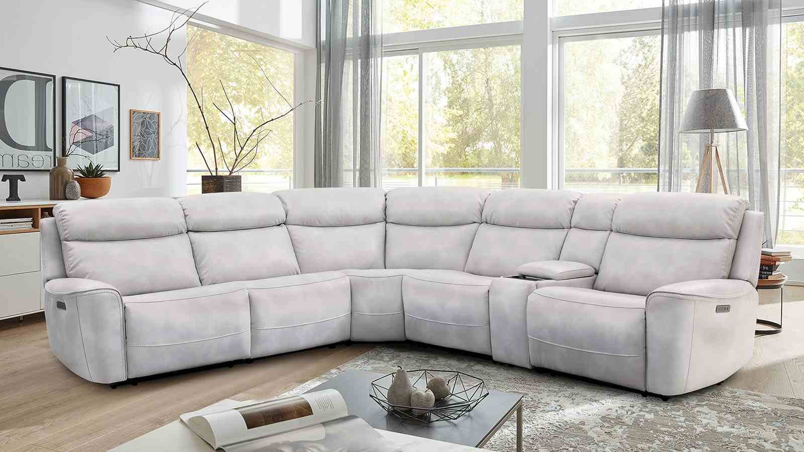 Edmondus Power Sectional, Light Taupe