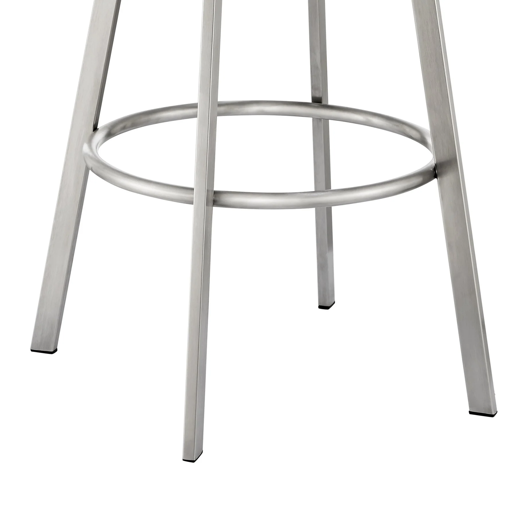 Eleanor 30" Swivel Bar Stool in Brushed Stainless Steel with Gray Faux Leather - Image 8