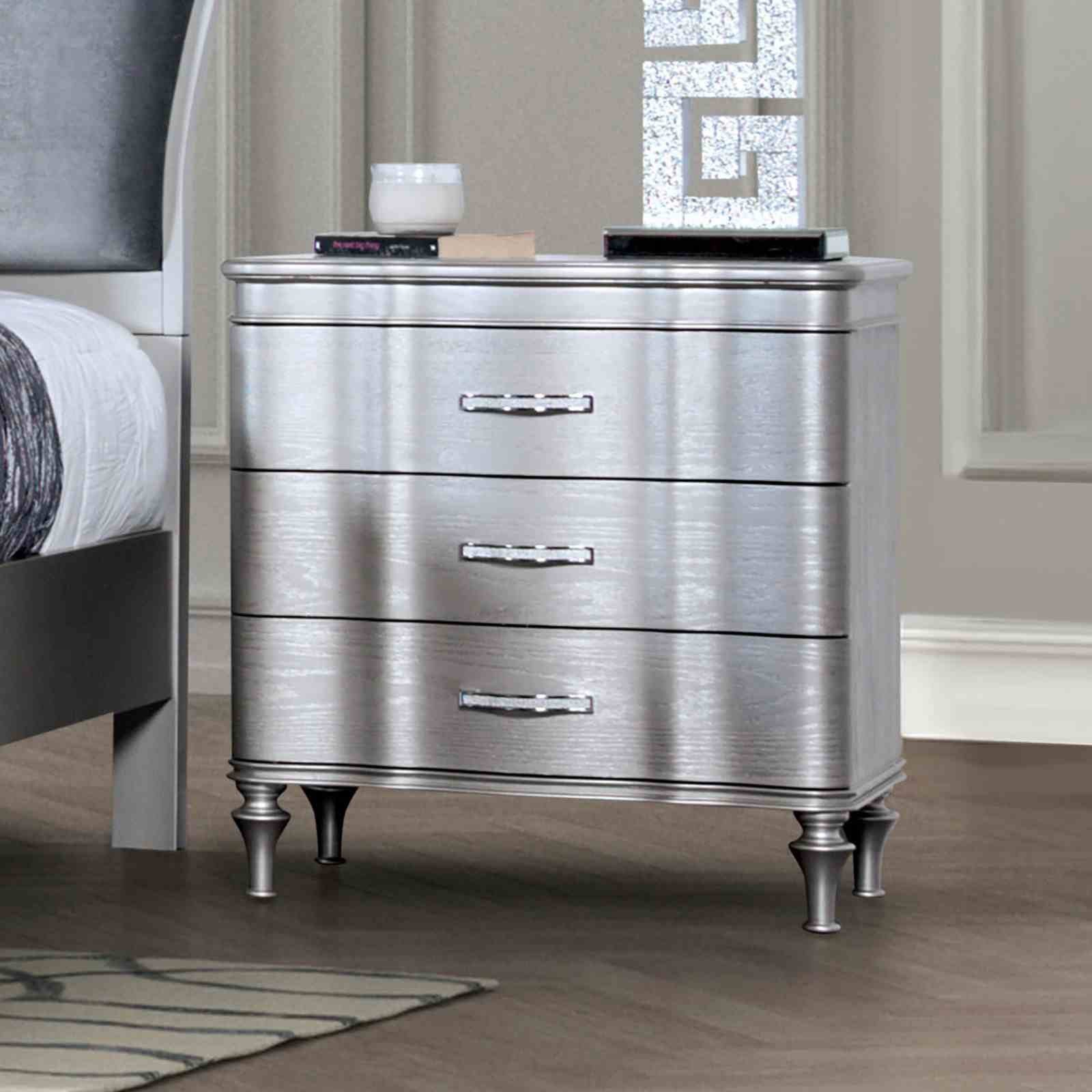 Eleanora Nightstand, Silver