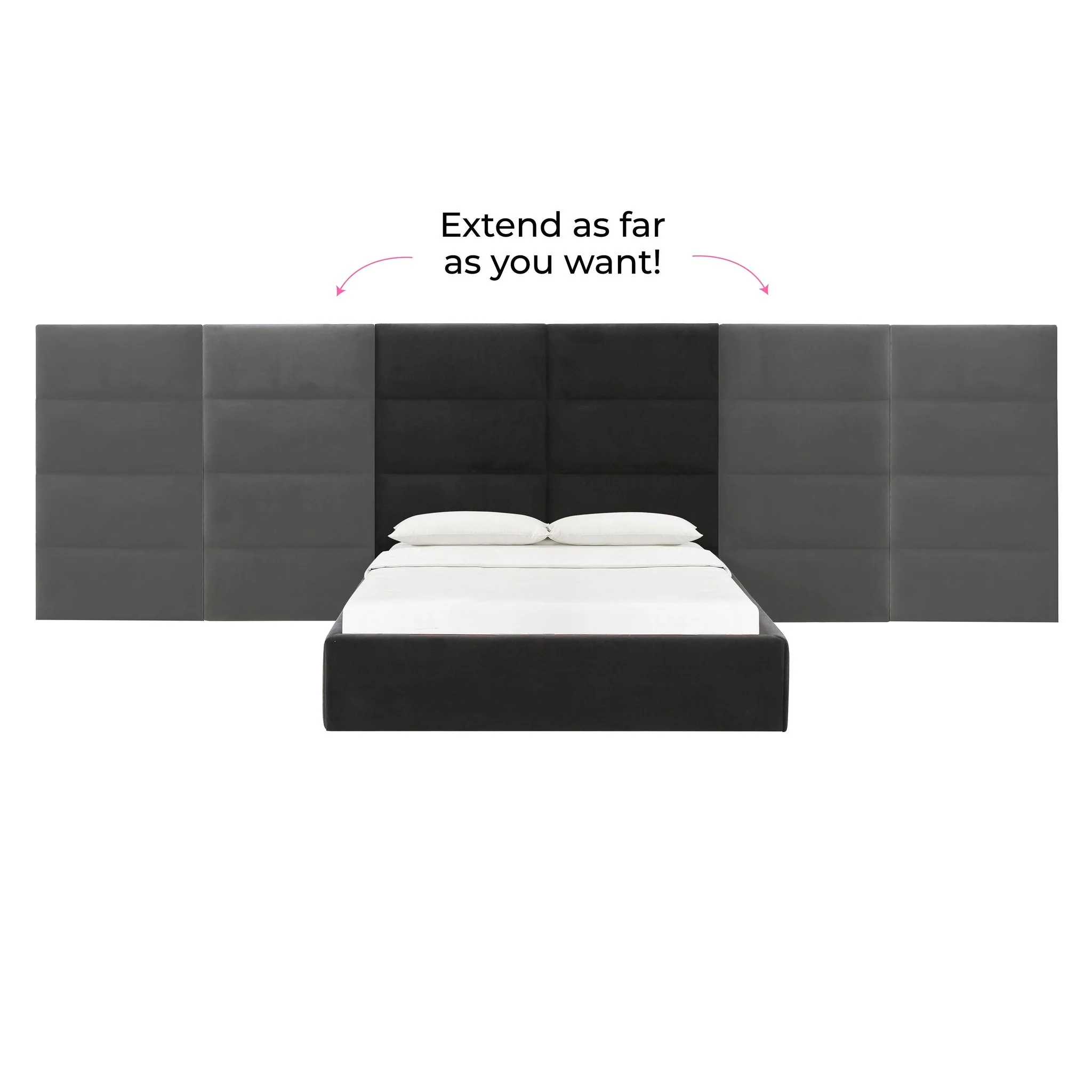 Eliana Black Velvet Queen Bed - Image 5