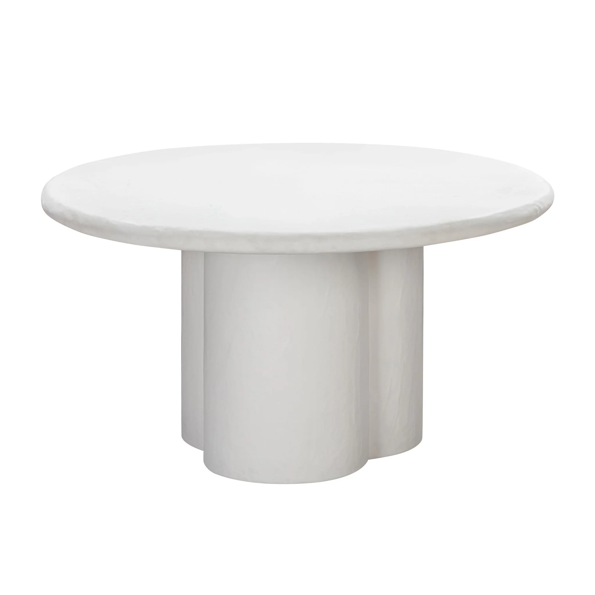 Elika White Faux Plaster Round Dining Table