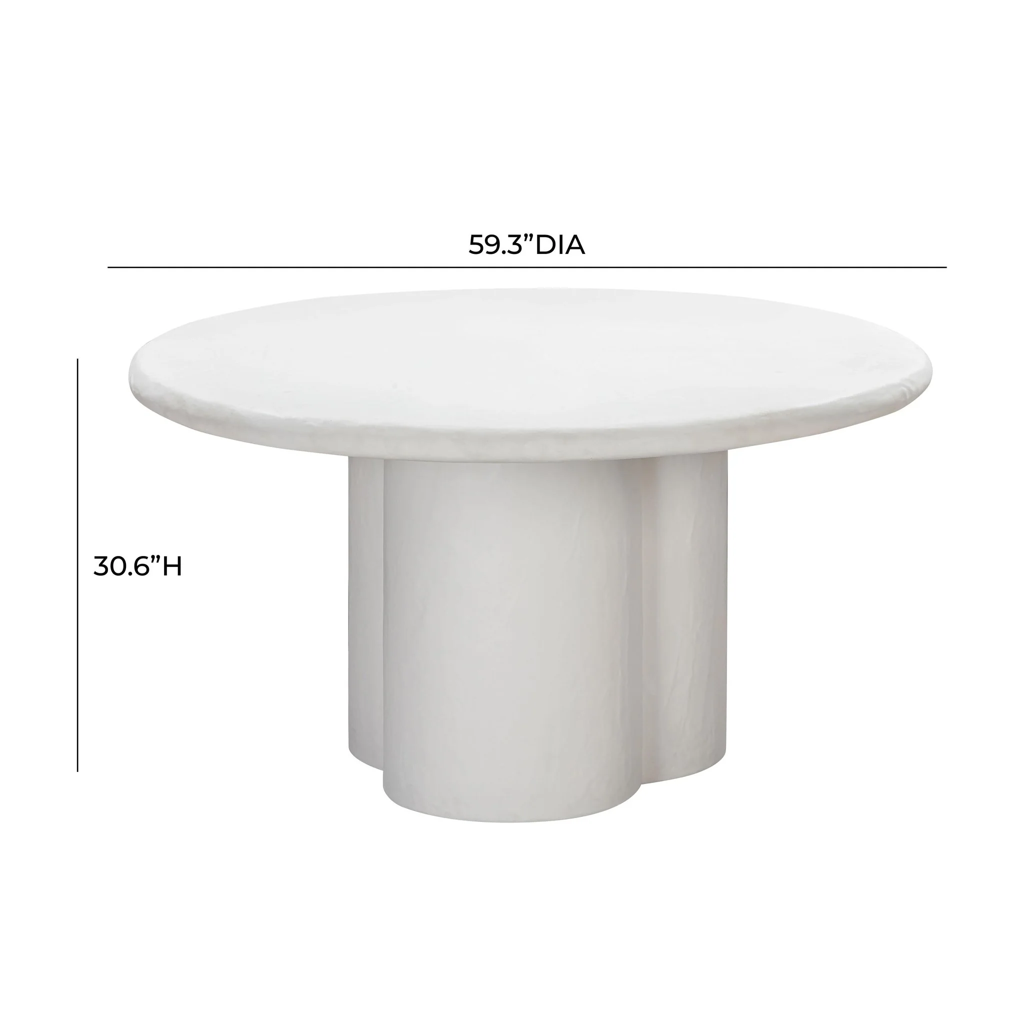 Elika White Faux Plaster Round Dining Table - Image 8