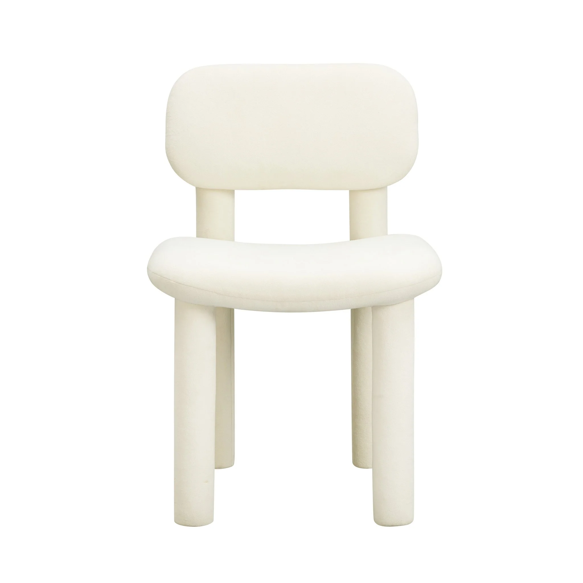 Elise Ivory White Performance Velvet Dining Chair - Image 3