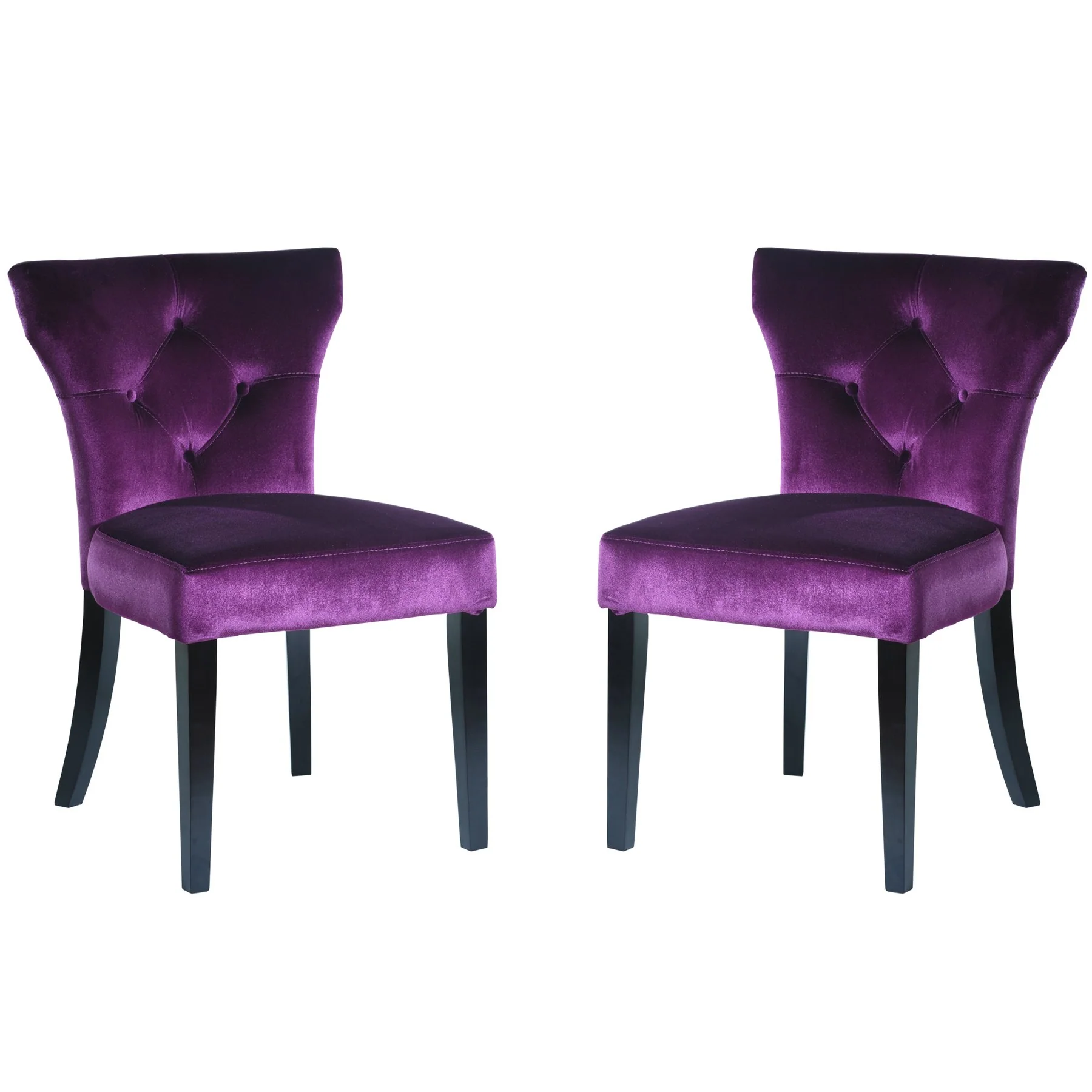 Elise Side Chair in Purple Velvet - Set of 2