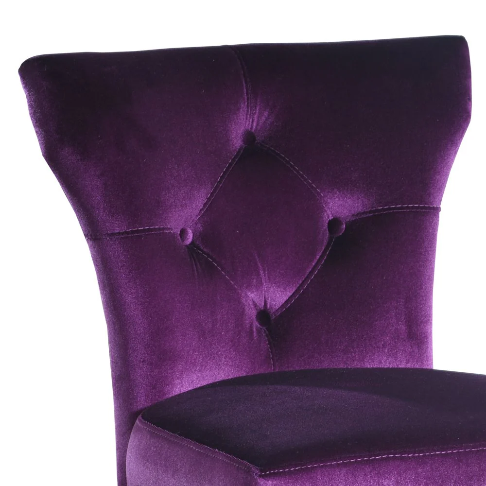 Elise Side Chair in Purple Velvet - Set of 2 - Image 4
