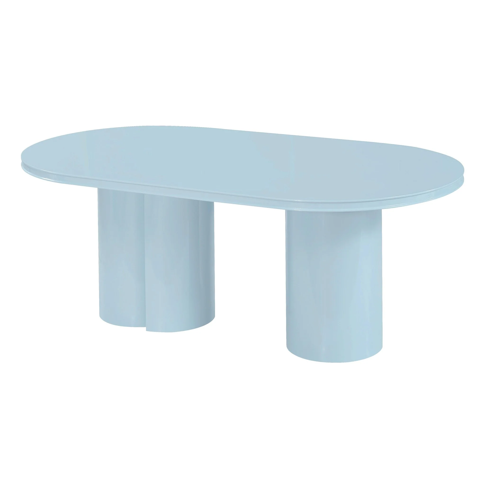 Elora Blue Lacquer Oval Dining Table
