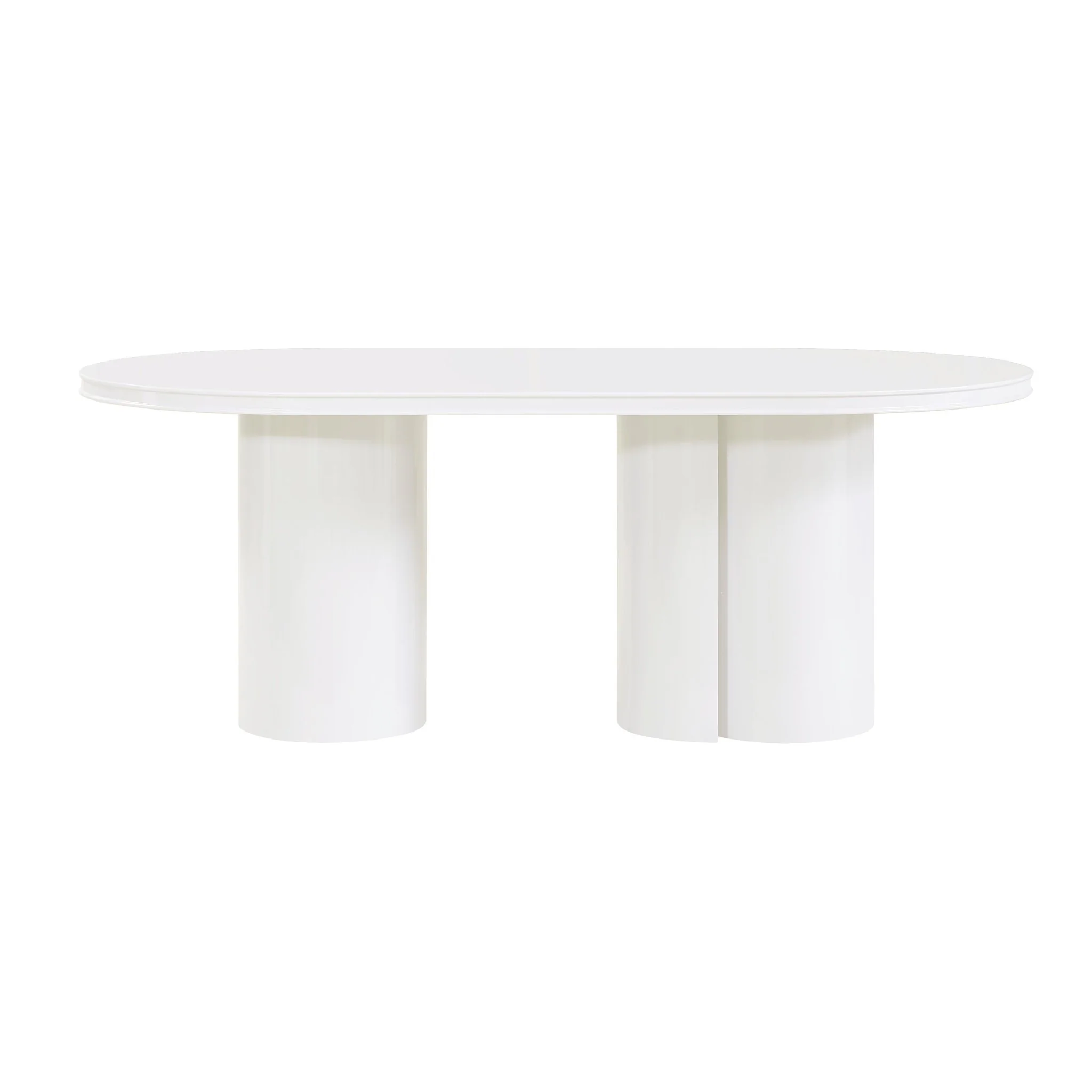 Elora White Lacquer Oval Dining Table