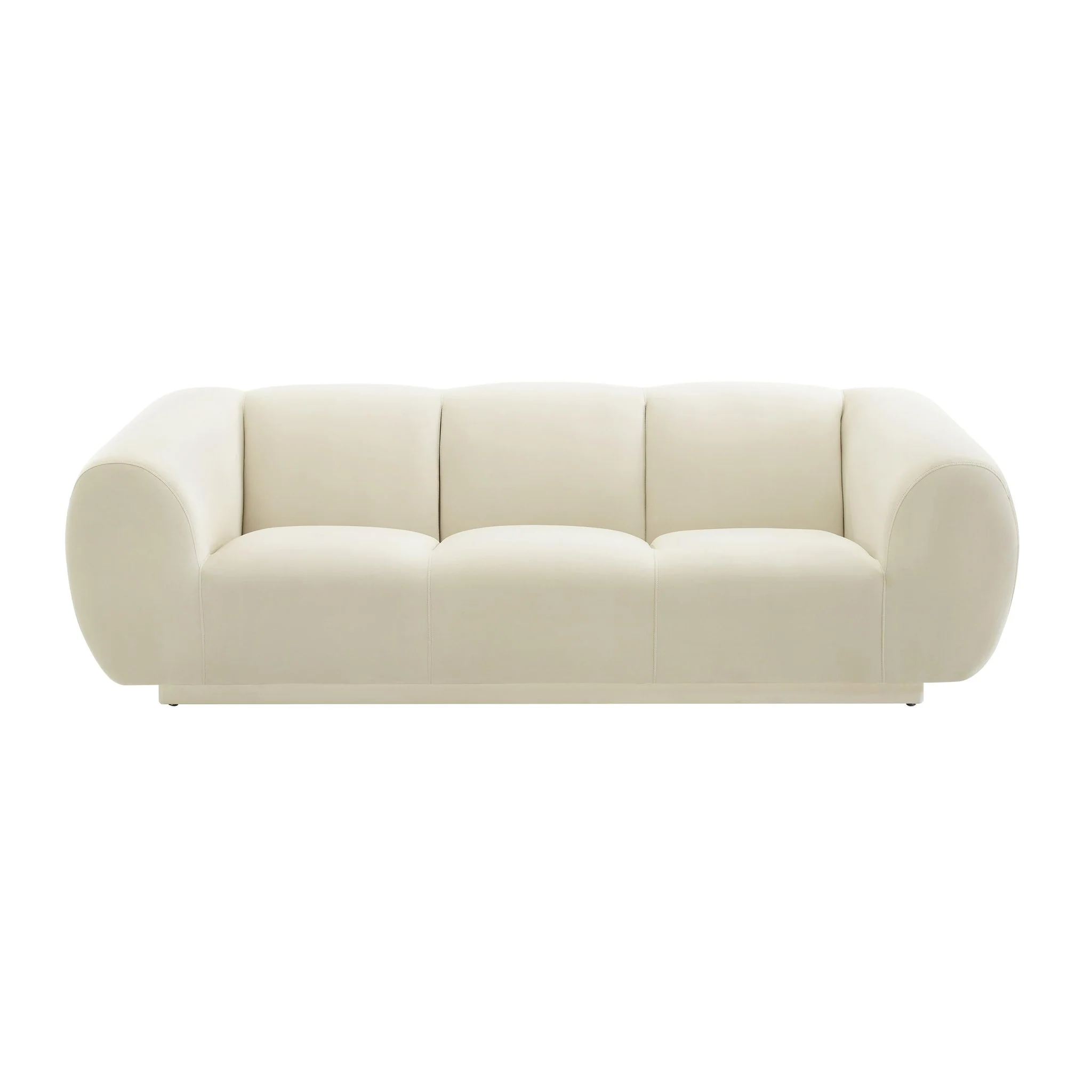 Emmet Cream Velvet Sofa - Image 3