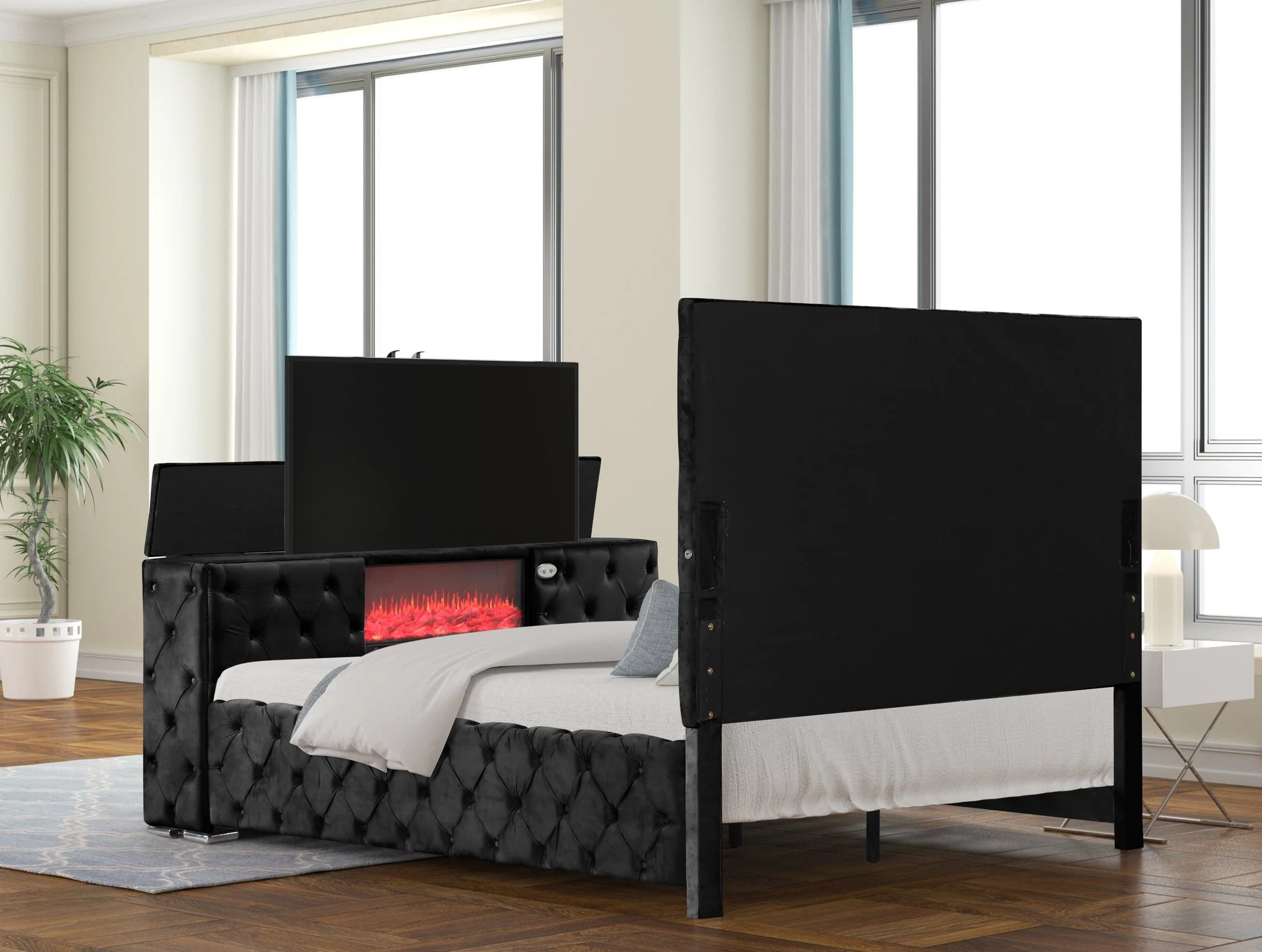 Encore King 4PC Bedroom Set Black - Image 4