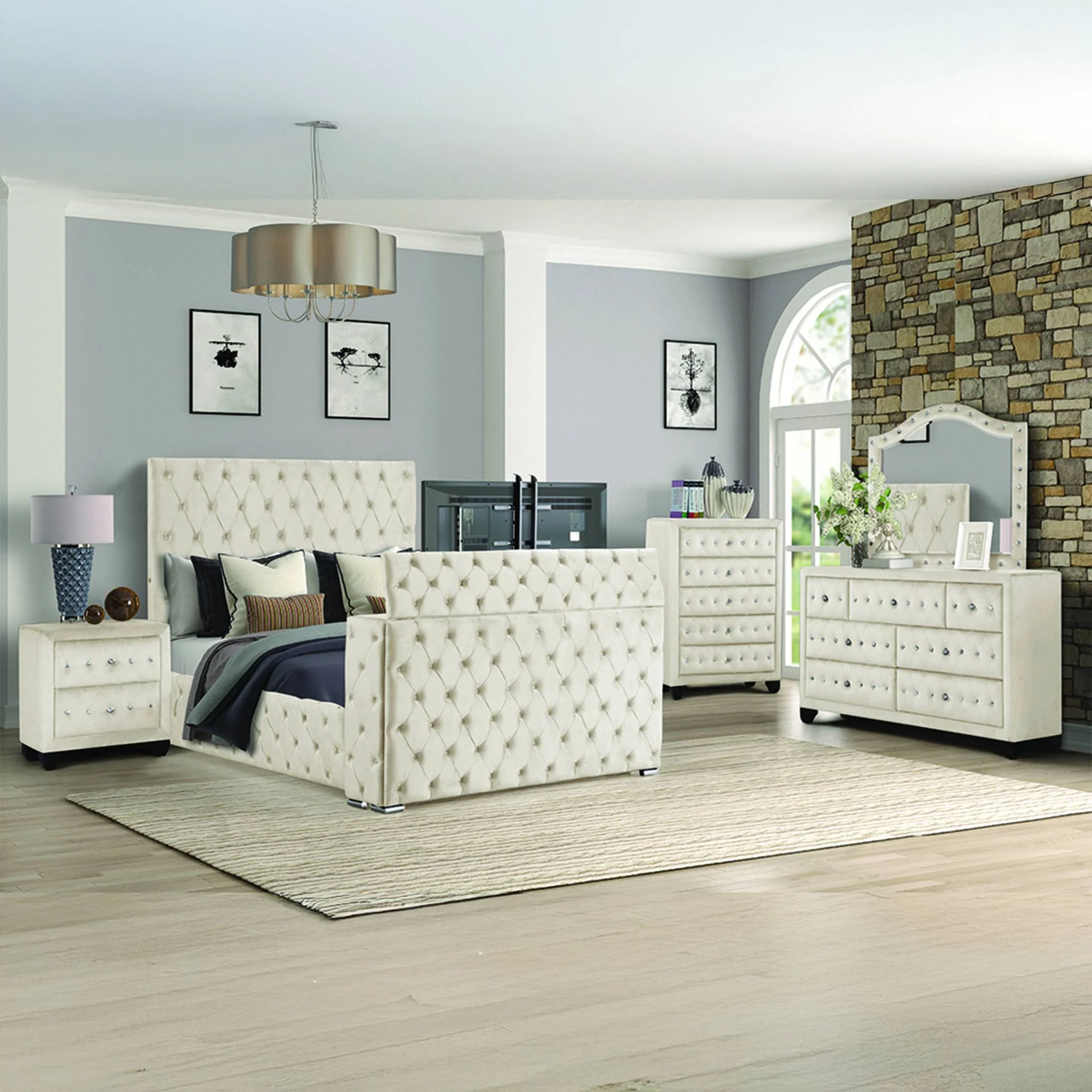 Encore King 5PC Bedroom Set Beige - Image 21